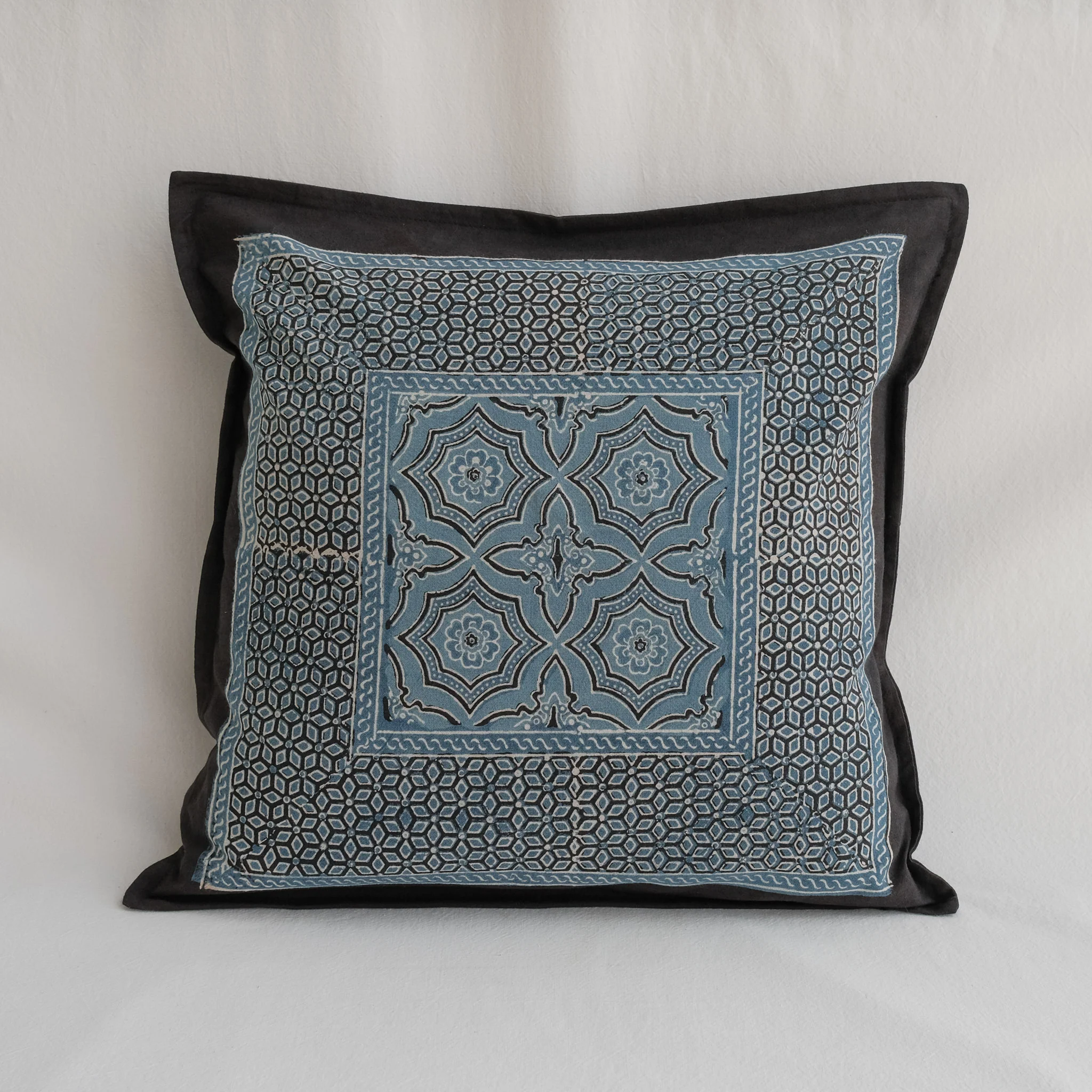 Organic Cotton Cushion Cover - Ajrakh Meditation - Image 3
