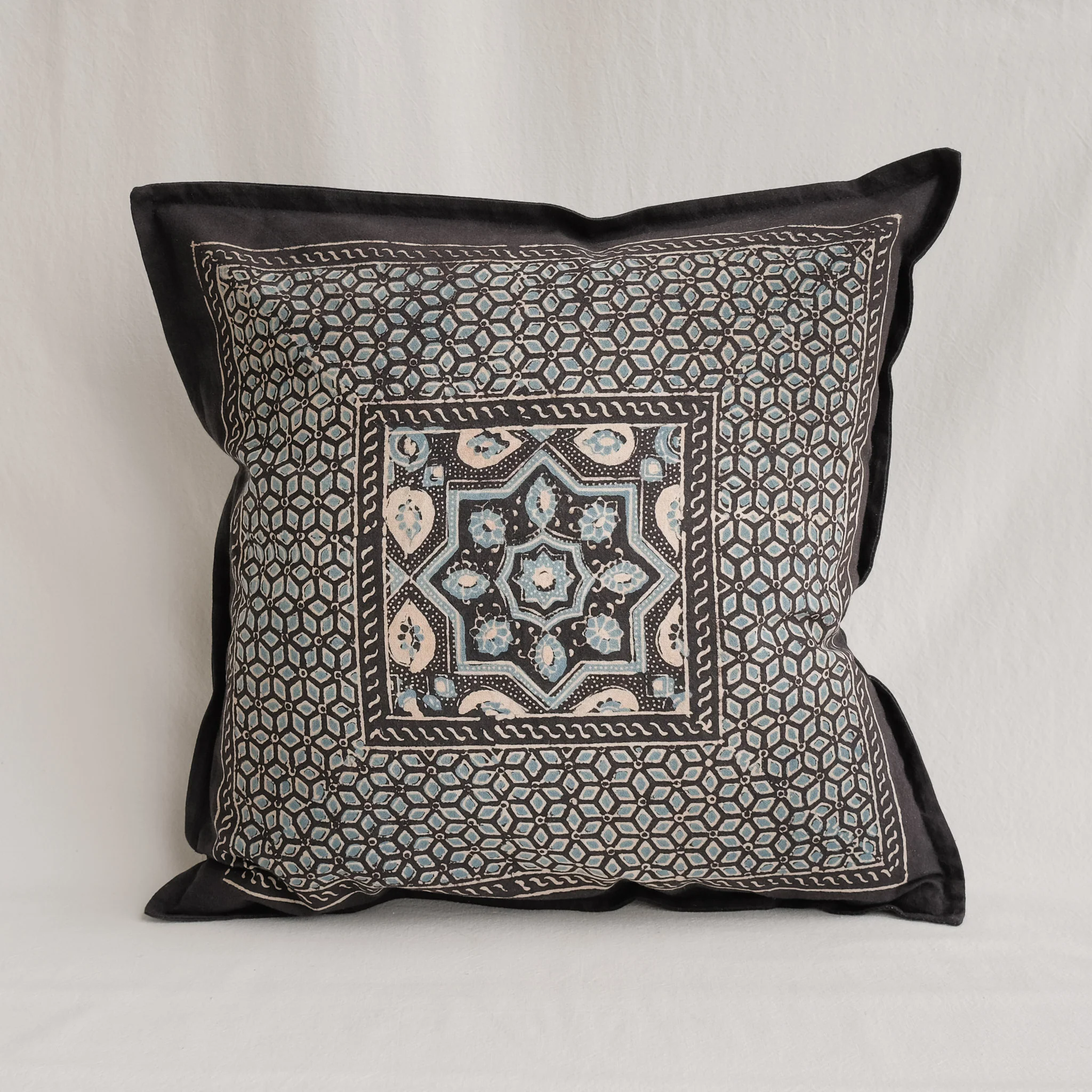 Organic Cotton Cushion Cover - Ajrakh Mosaic - Image 3