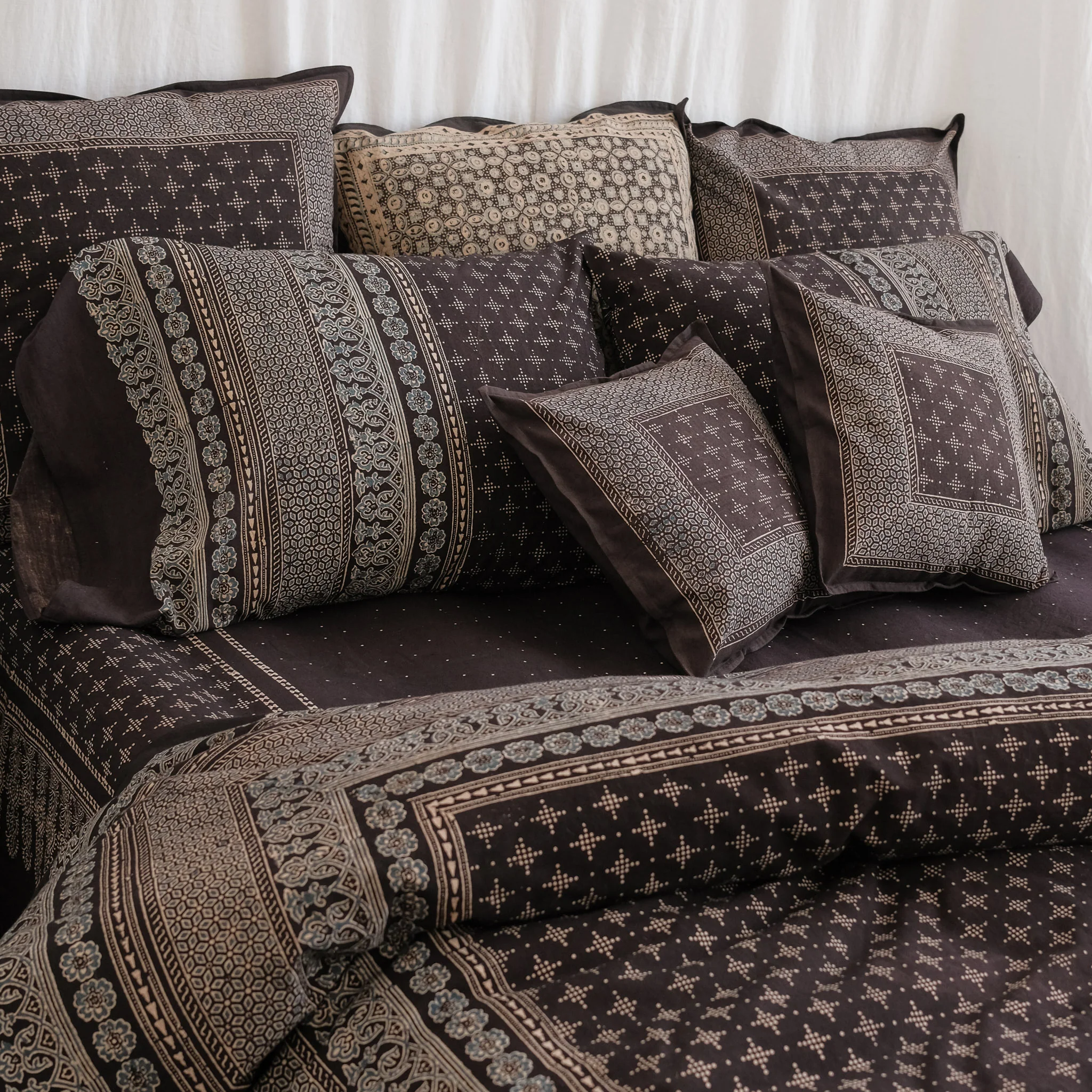 Organic Cotton Duvet Cover - Ajrakh Constellation - Image 3