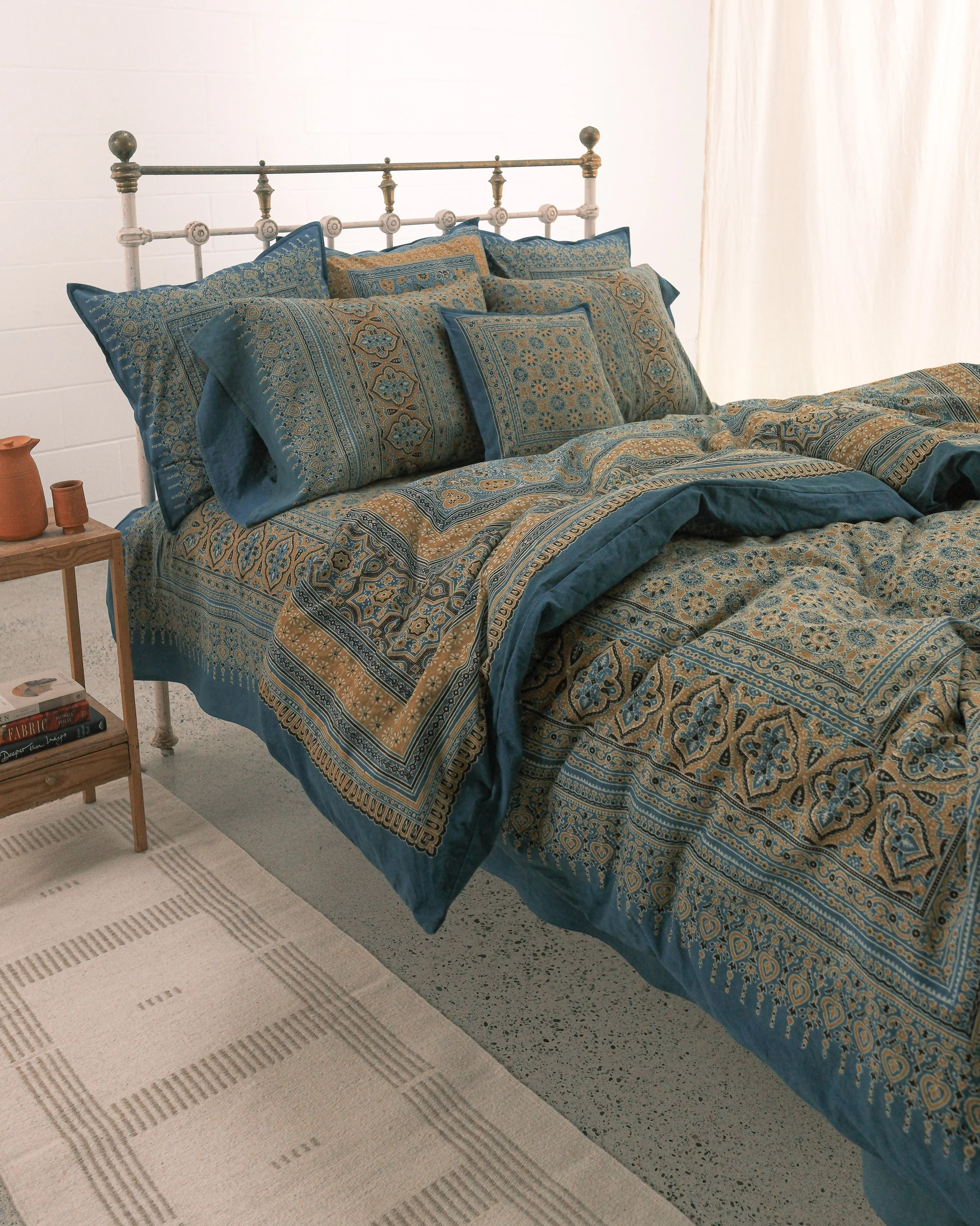 Organic Cotton Duvet Cover - Ajrakh Golden Sun - Image 4