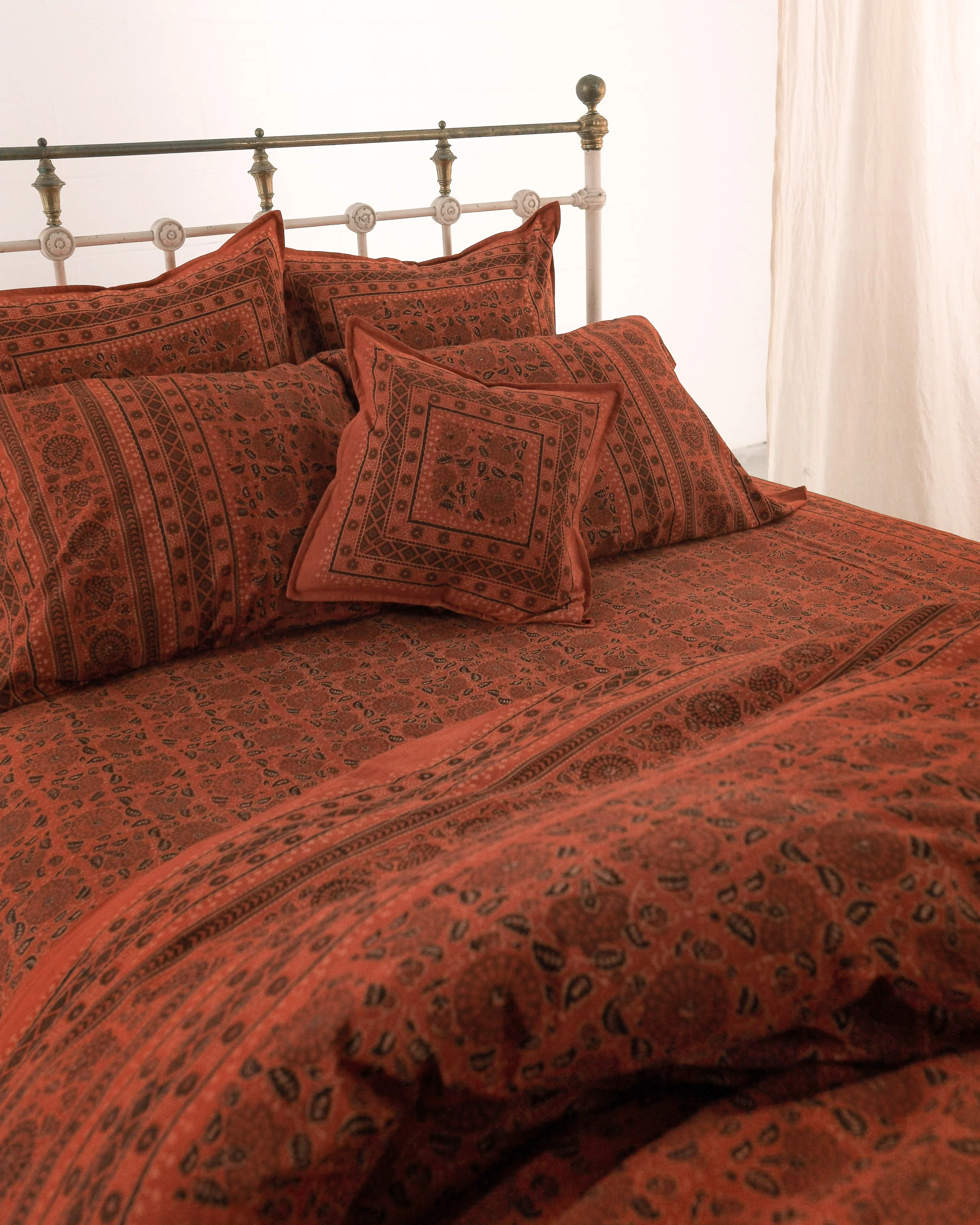 Organic Cotton Duvet Cover - Ajrakh Madder Oasis - Image 7