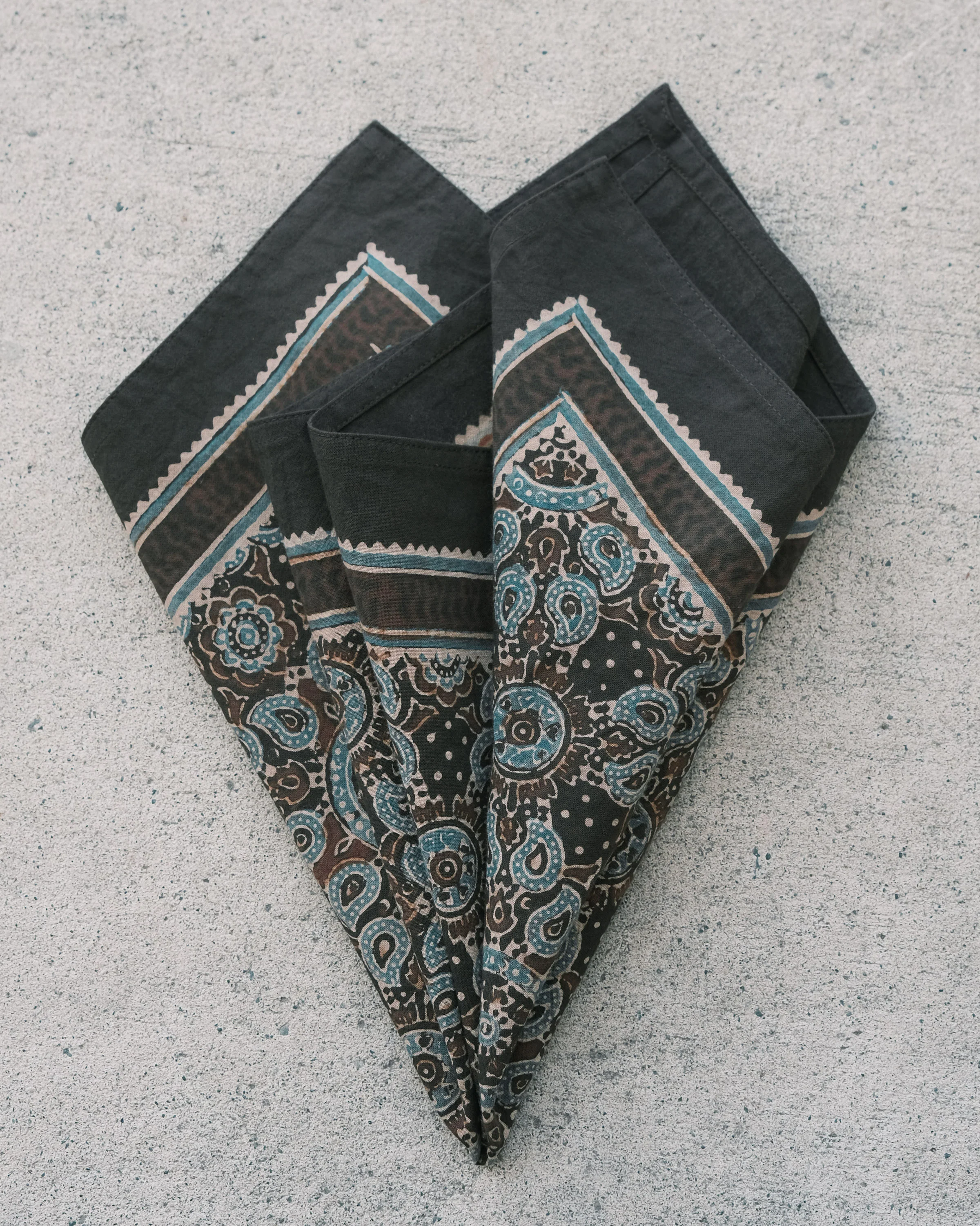 Organic Cotton Napkin Set - Ajrakh Noir - Image 7