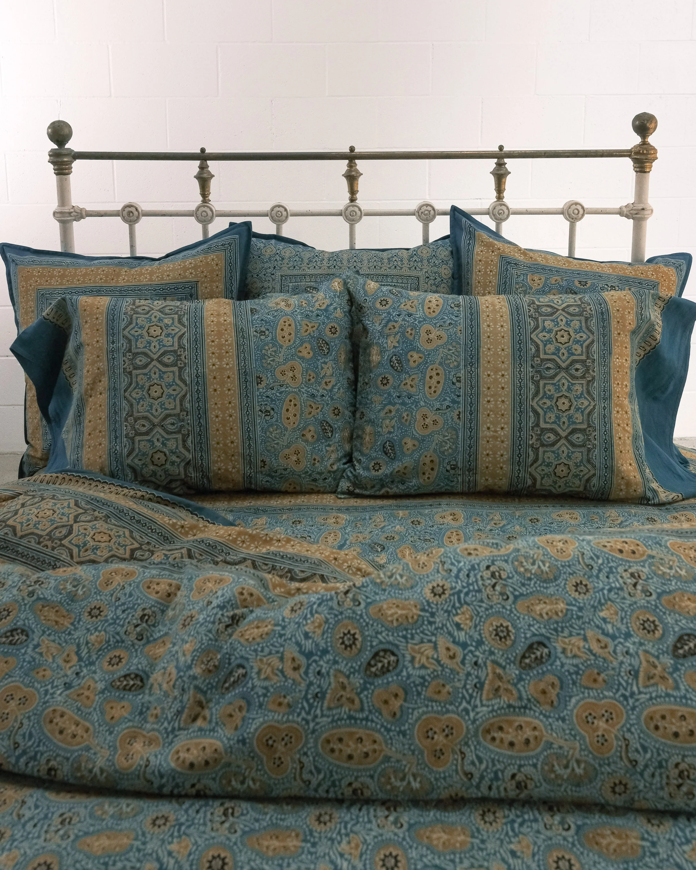 Organic Cotton Pillowcase - Ajrakh Golden Garden - Image 5