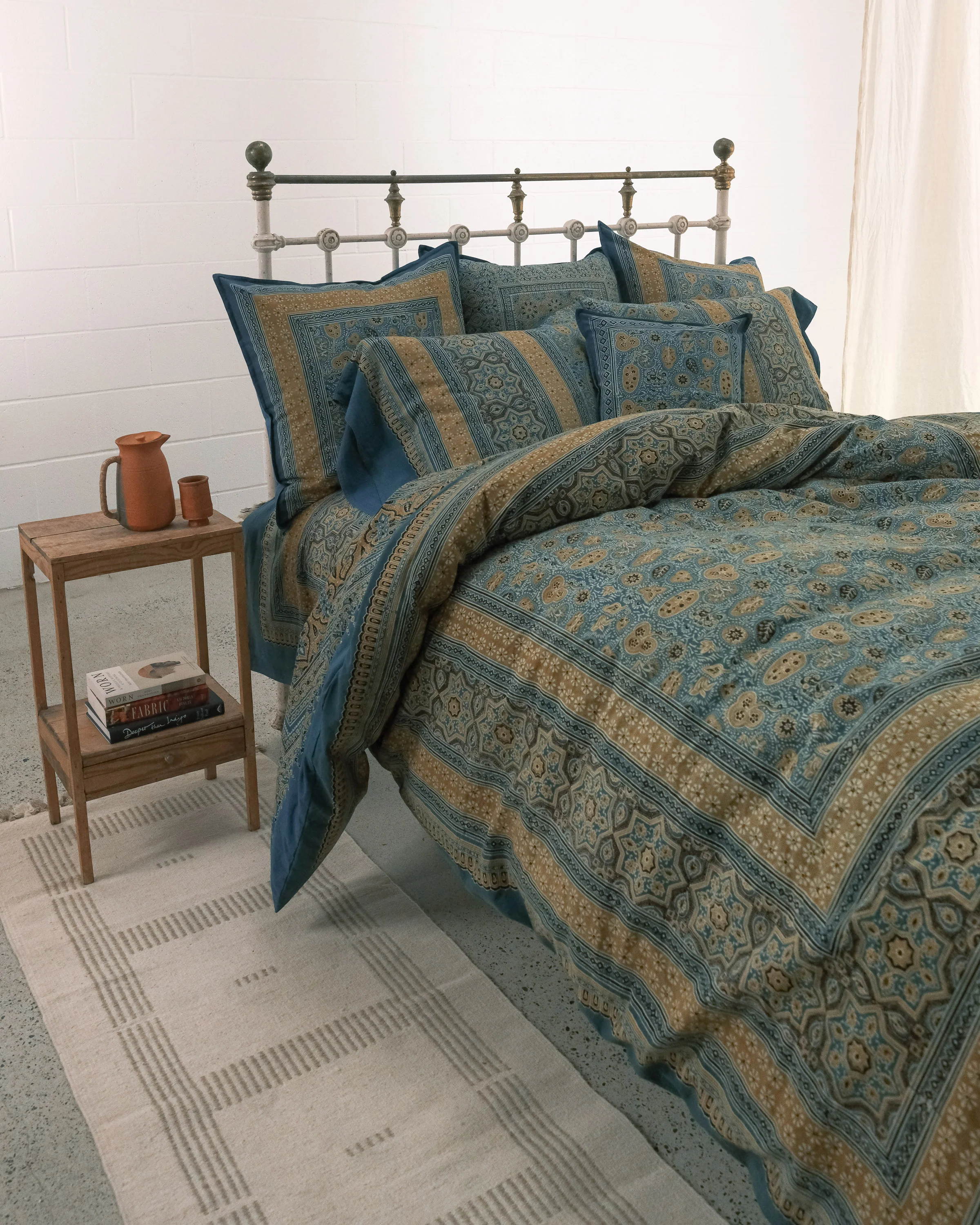 Organic Cotton Pillowcase - Ajrakh Golden Garden - Image 6