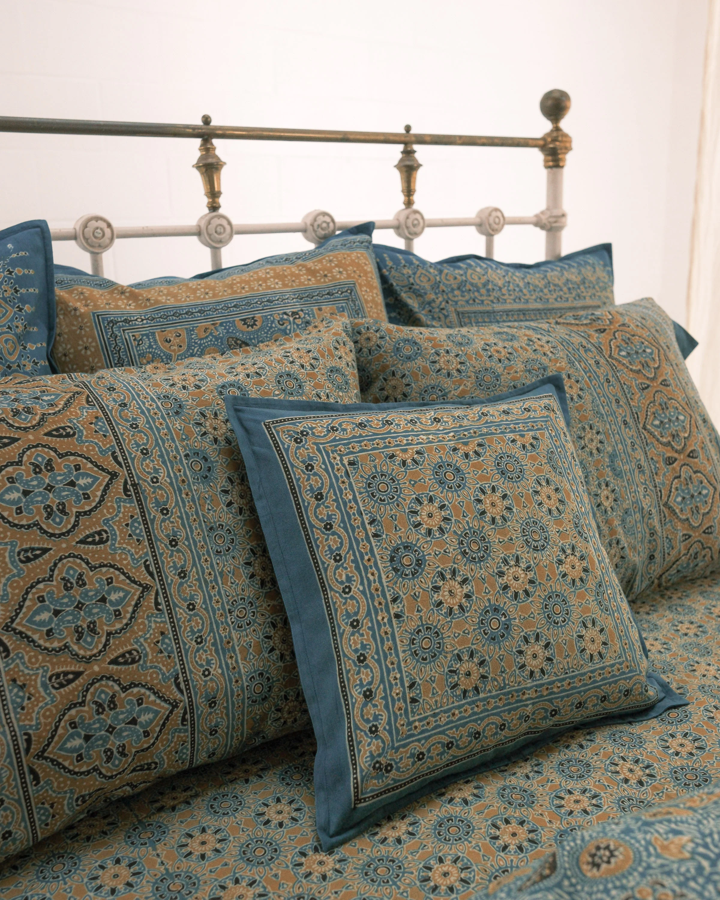 Organic Cotton Pillowcase - Ajrakh Golden Sun - Image 5