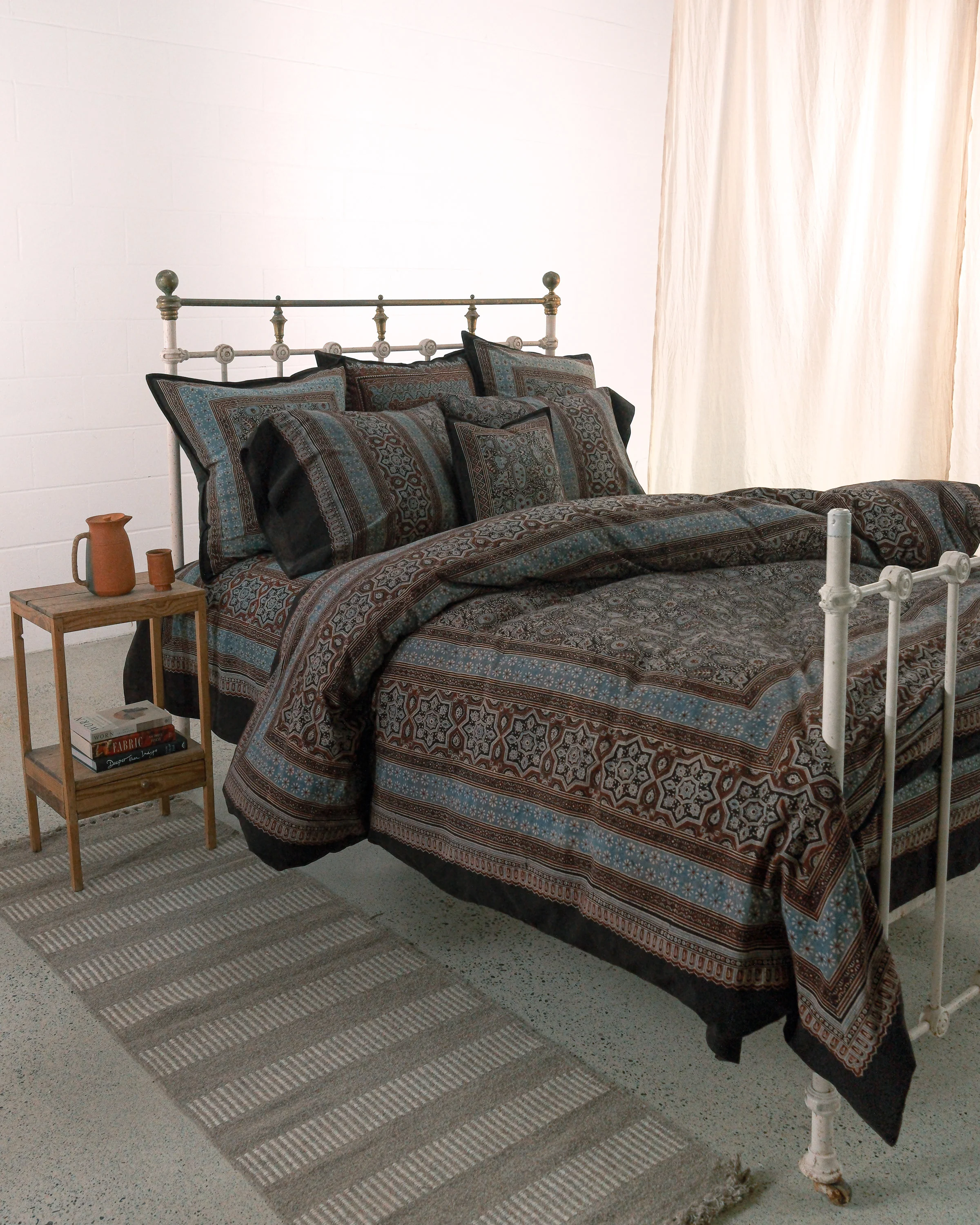 Organic Cotton Pillowcase - Ajrakh Secret Garden - Image 5