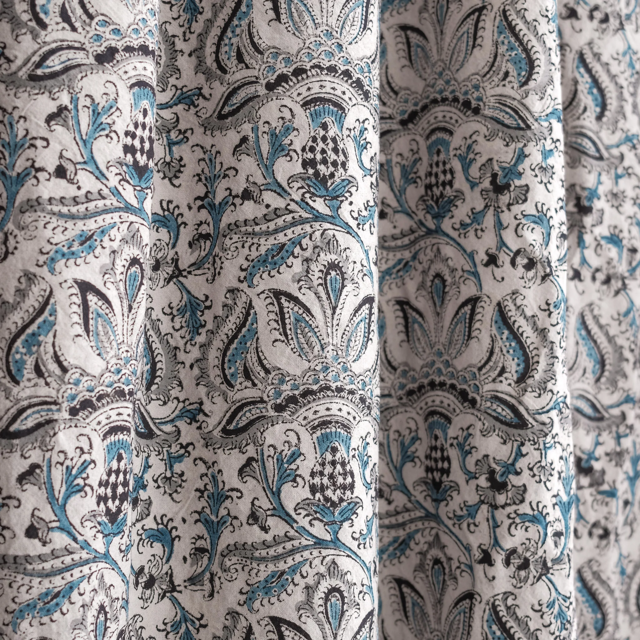 Organic Cotton Rectangle Tablecloth - Kalamkari Indigo Bounty - Image 2