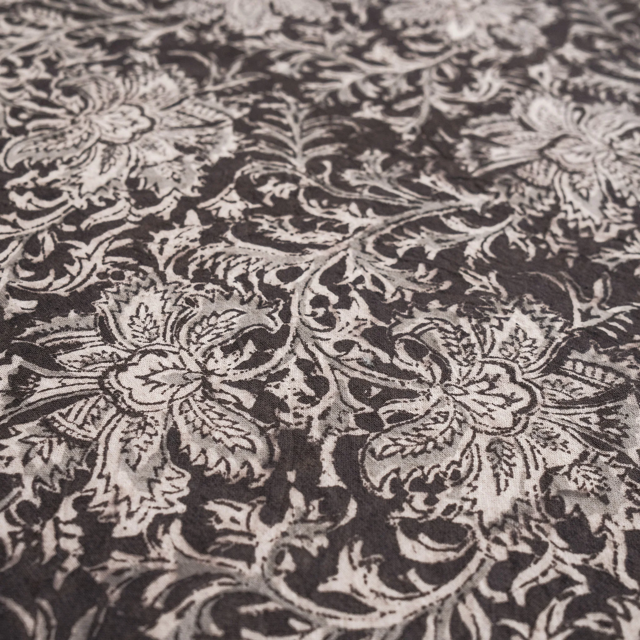 Organic Cotton Square Tablecloth - Kalamkari Midnight Blossom - Image 6