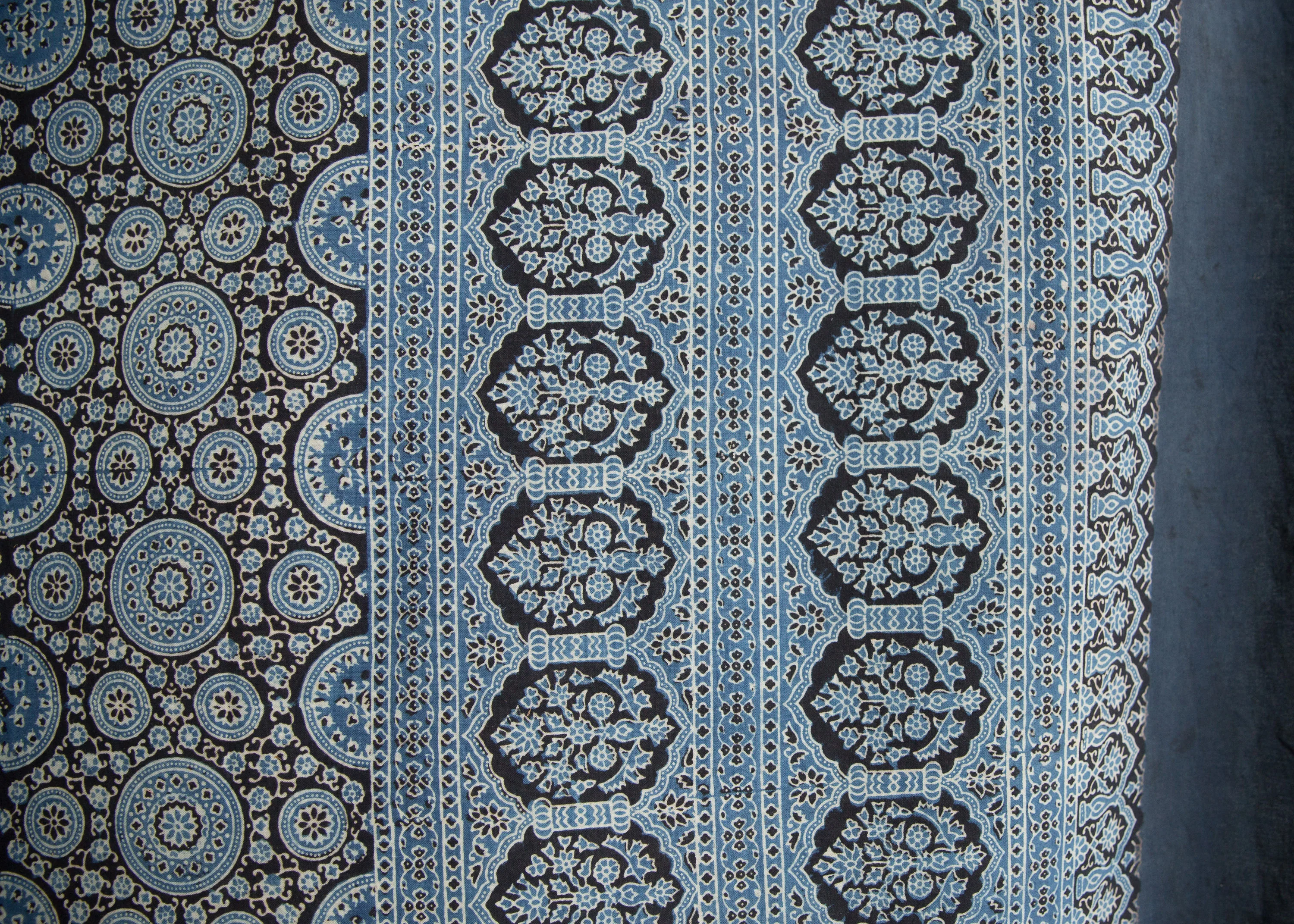 Organic Cotton Square Tablecloth - Ajrakh Indigo Medallion - Image 4