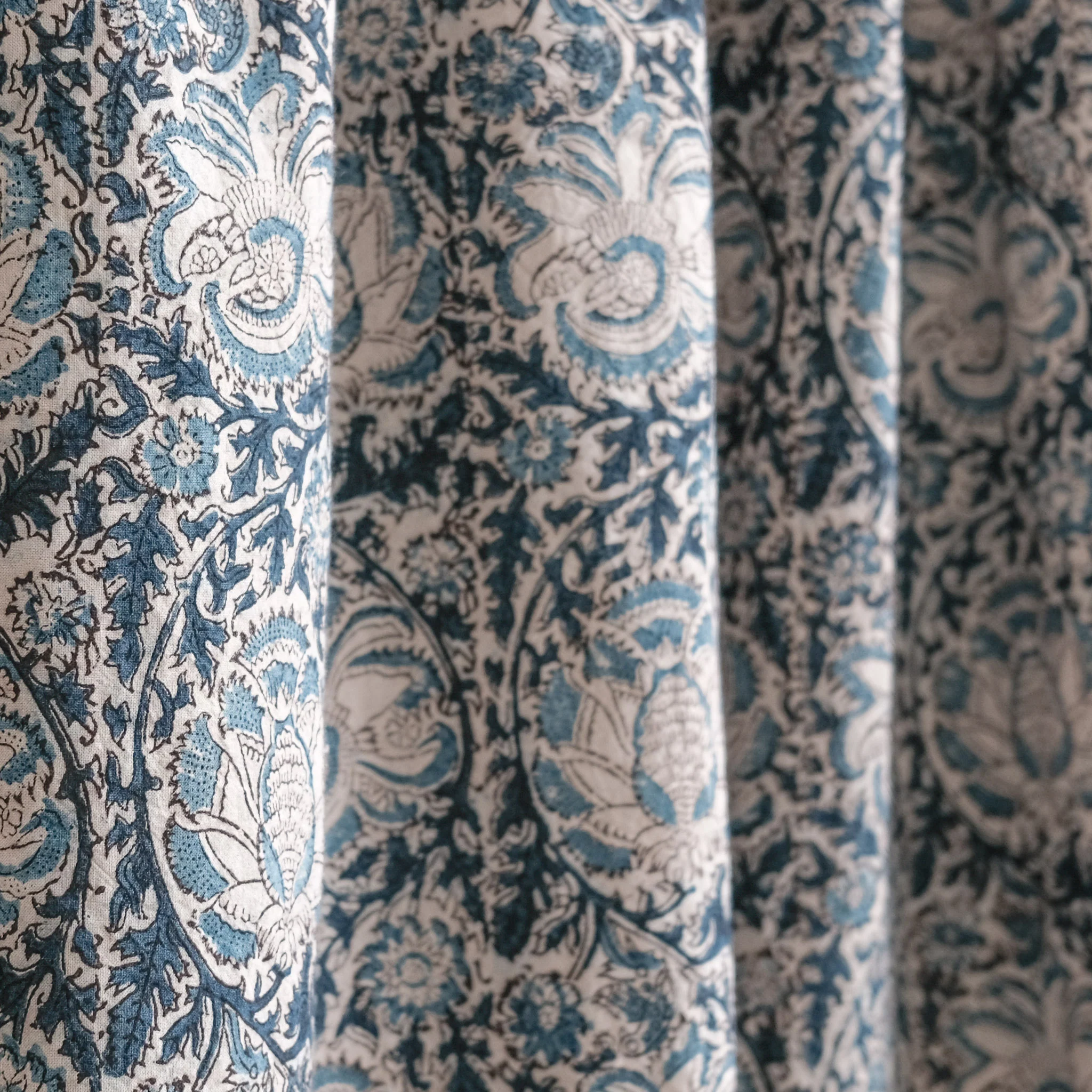 Organic Cotton Square Tablecloth - Kalamkari Indigo Garden - Image 4