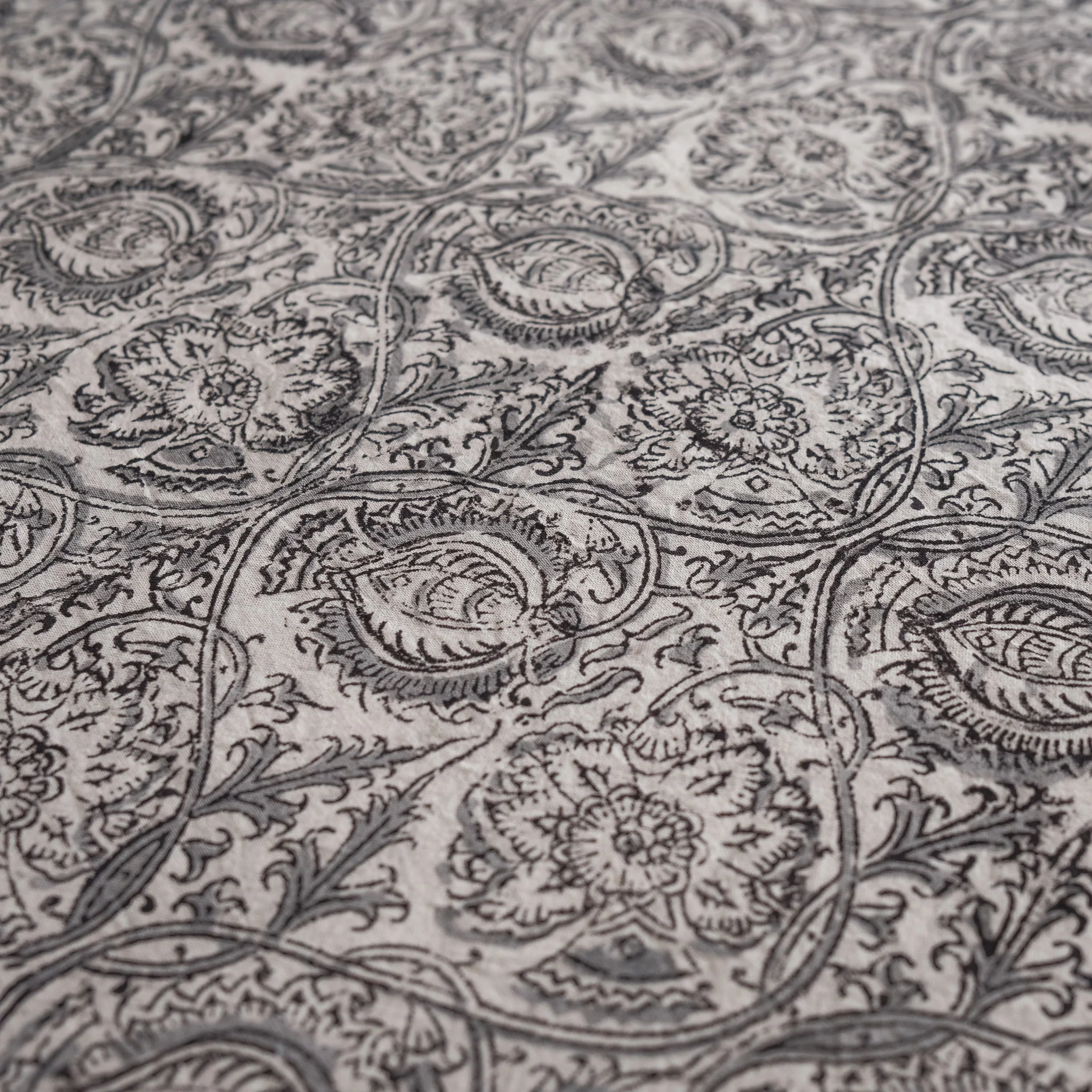 Organic Cotton Square Tablecloth - Kalamkari Moonlit Fleur - Image 6