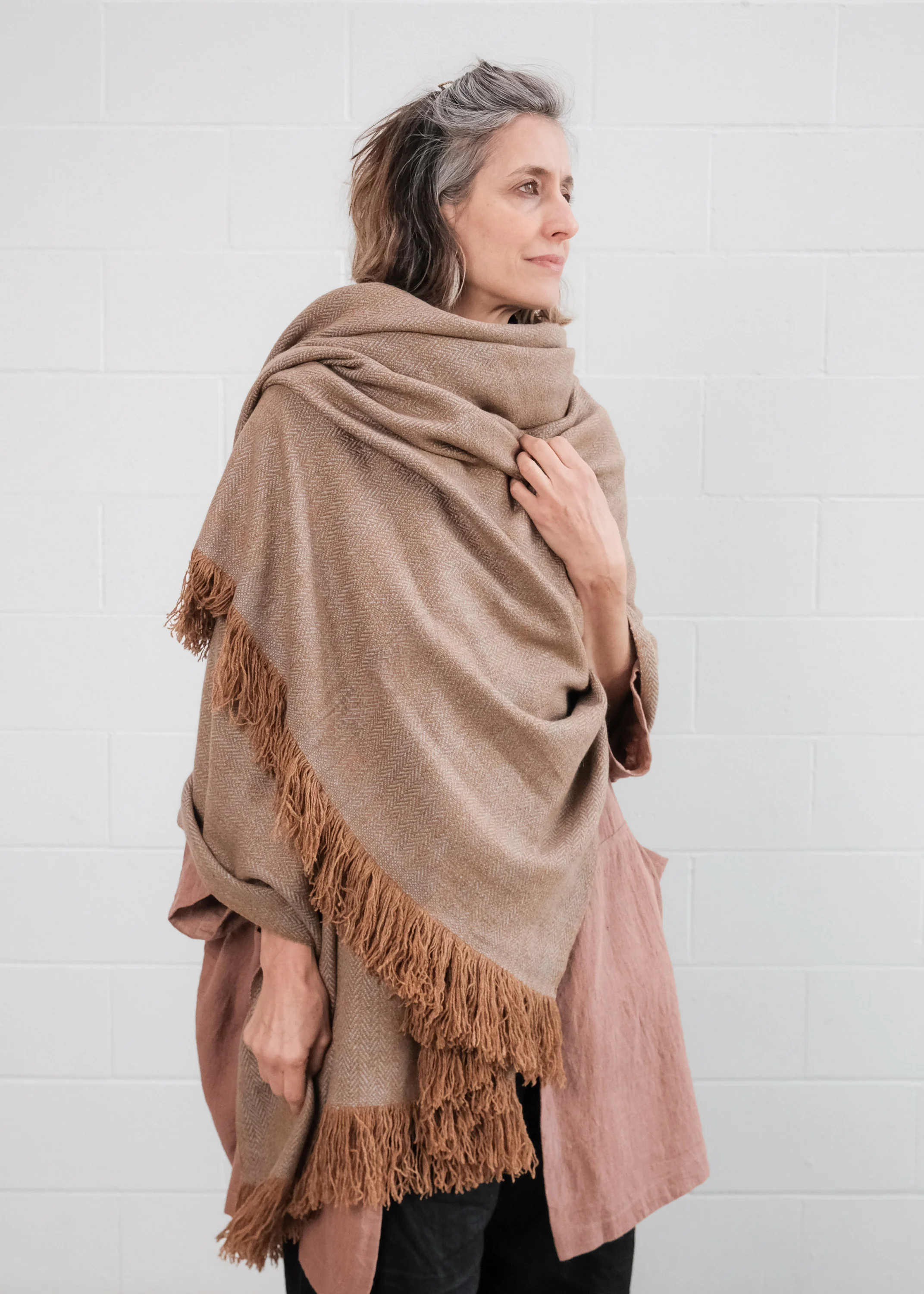 Pashmina Wool Blanket - Fawn - Image 7