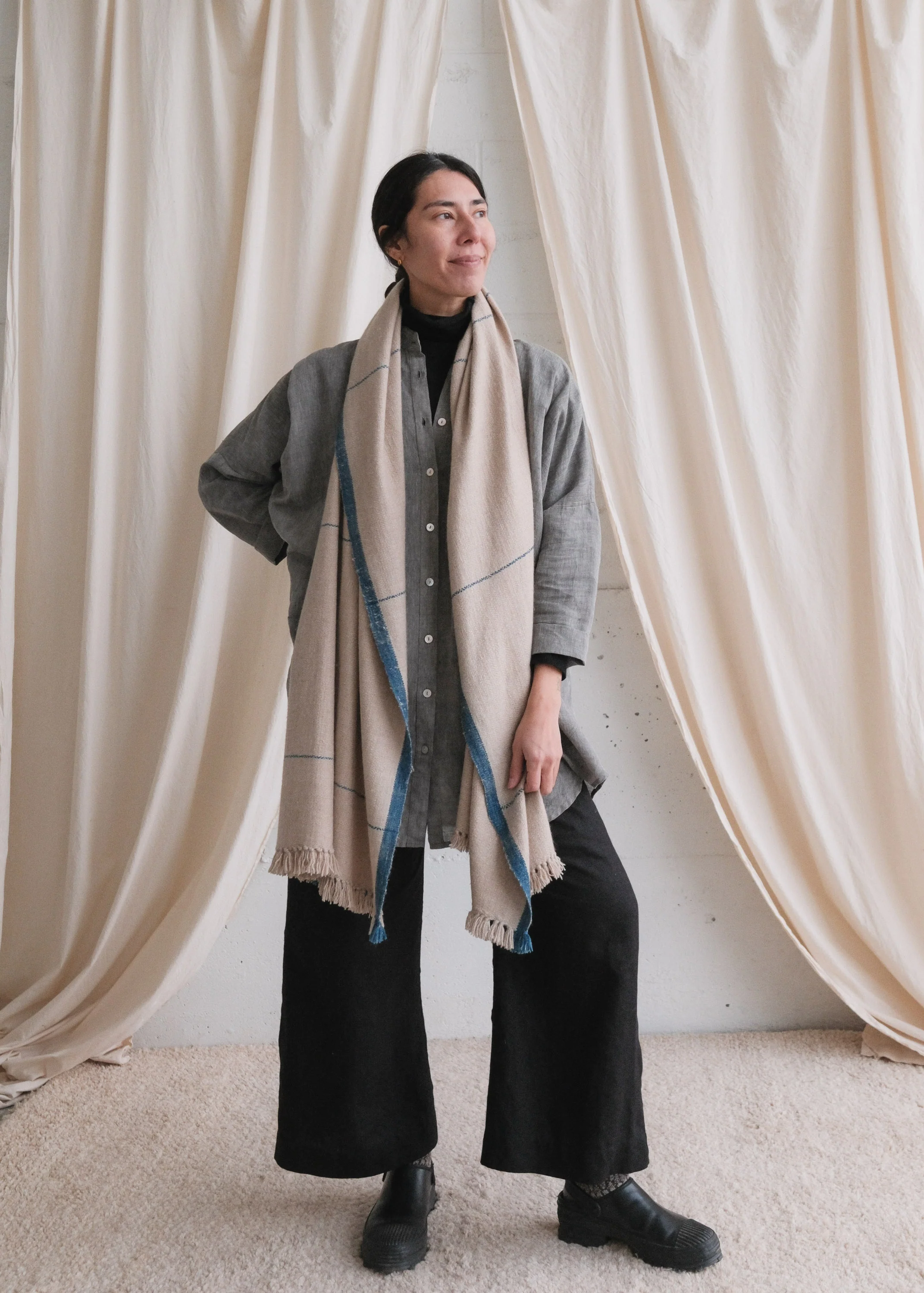 Pashmina Wool Shawl - Heron - Image 5