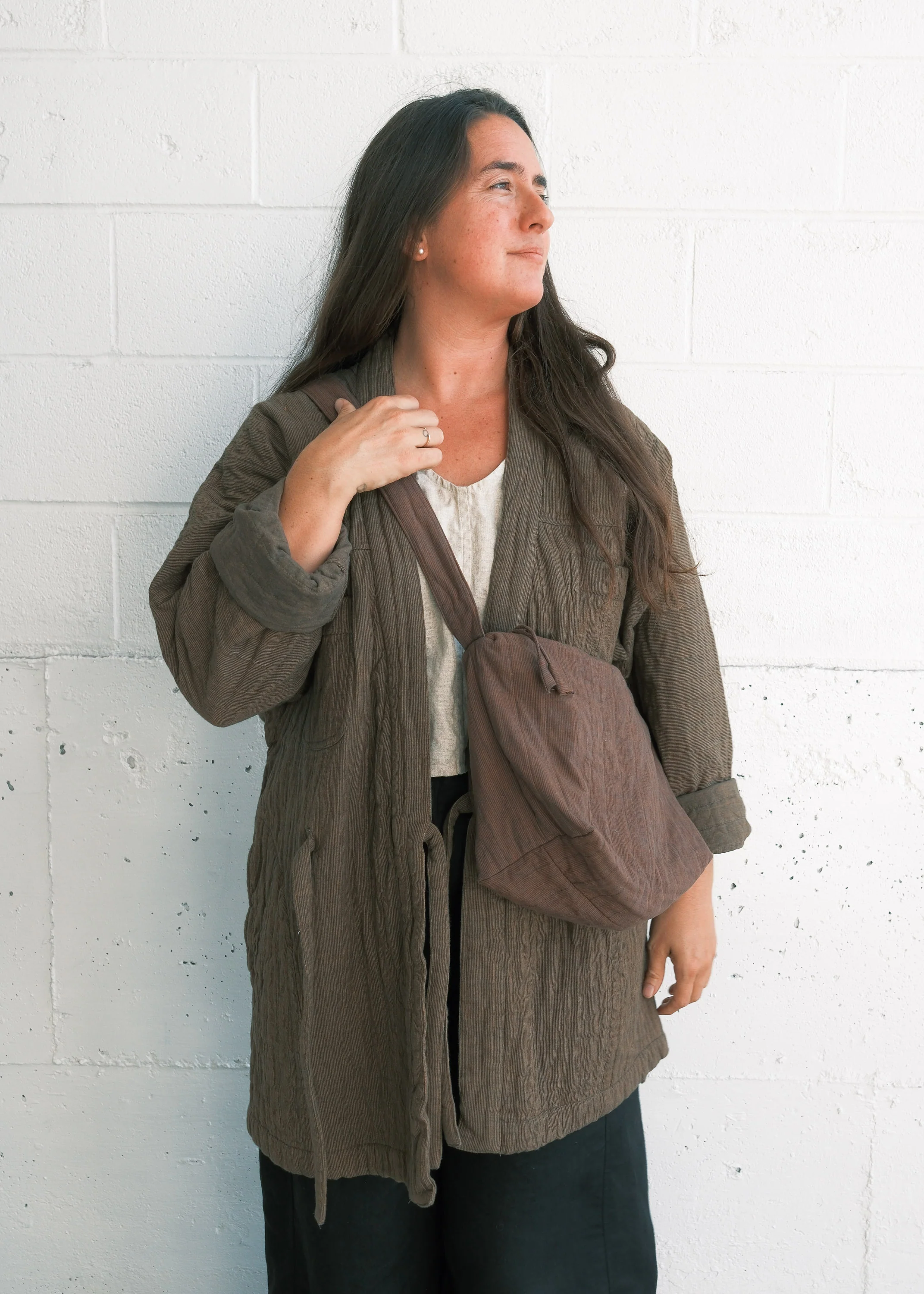 Quilted Crossbody Bag - Handwoven Cotton - Madagascar