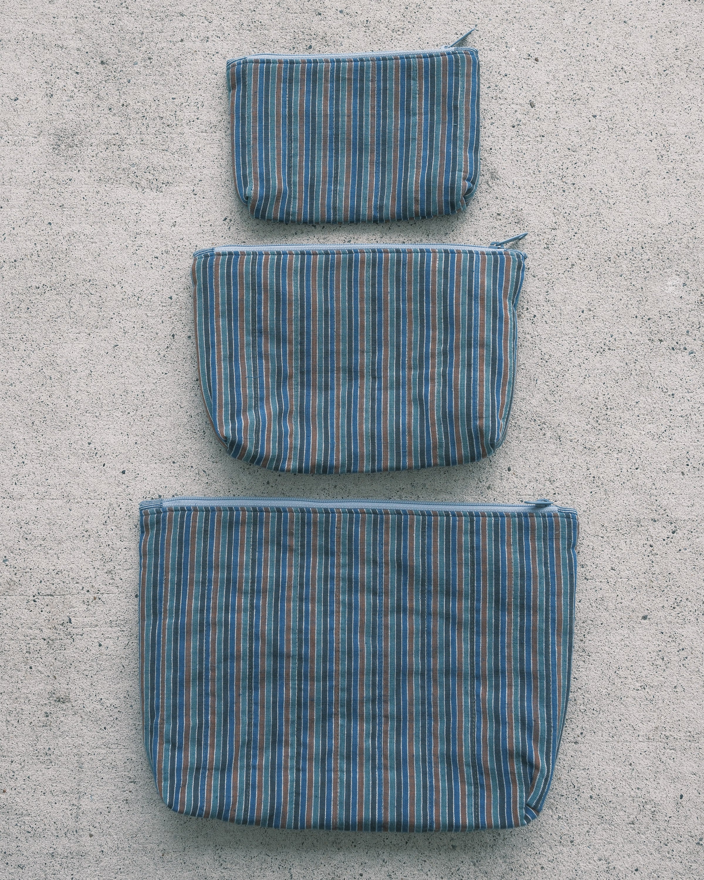 Quilted Organizer Pouches - Set of 3 - Handwoven Cotton - Riverbend - Image 3
