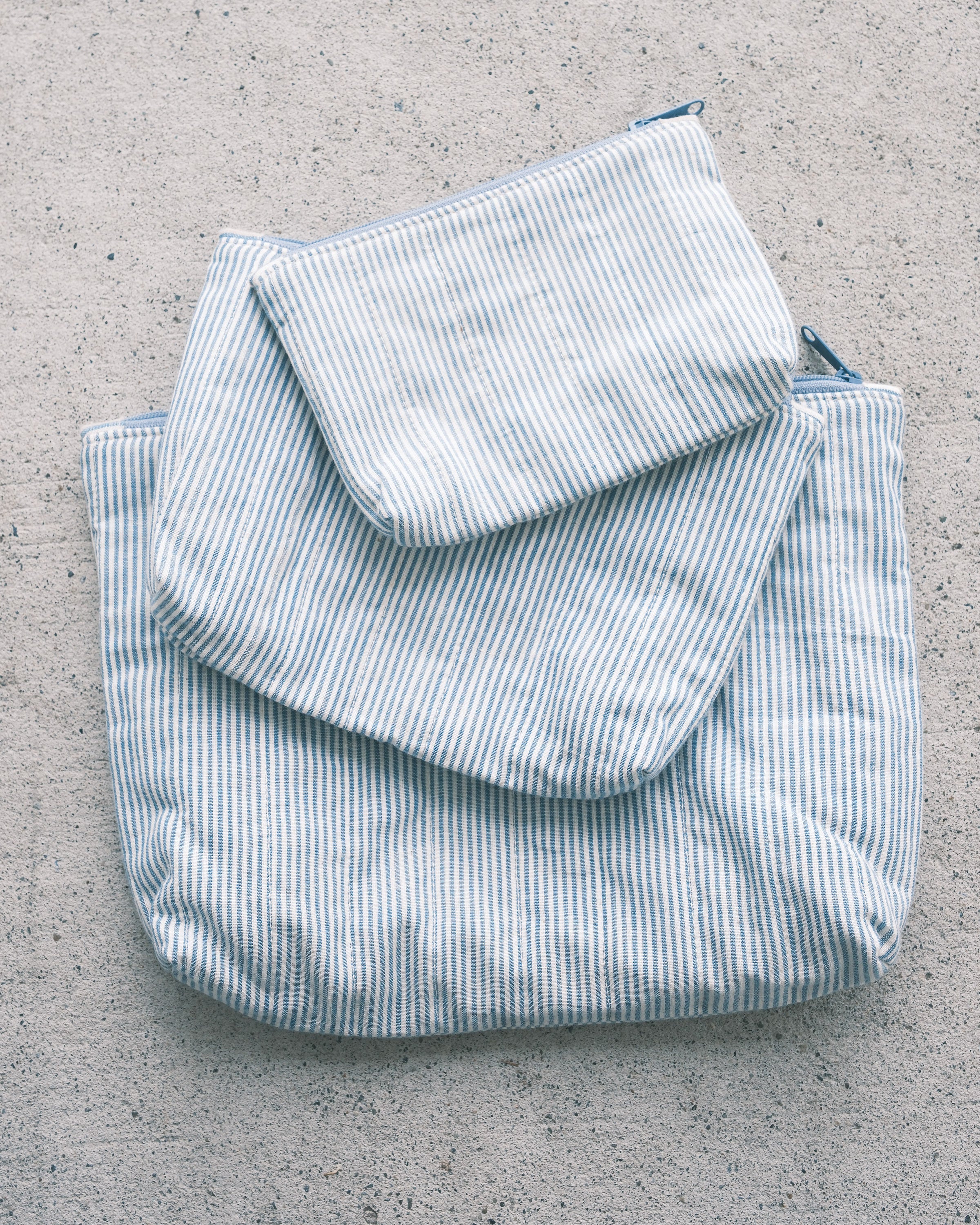 Quilted Organizer Pouches - Set of 3 - Handwoven Cotton - Bateau - Image 3