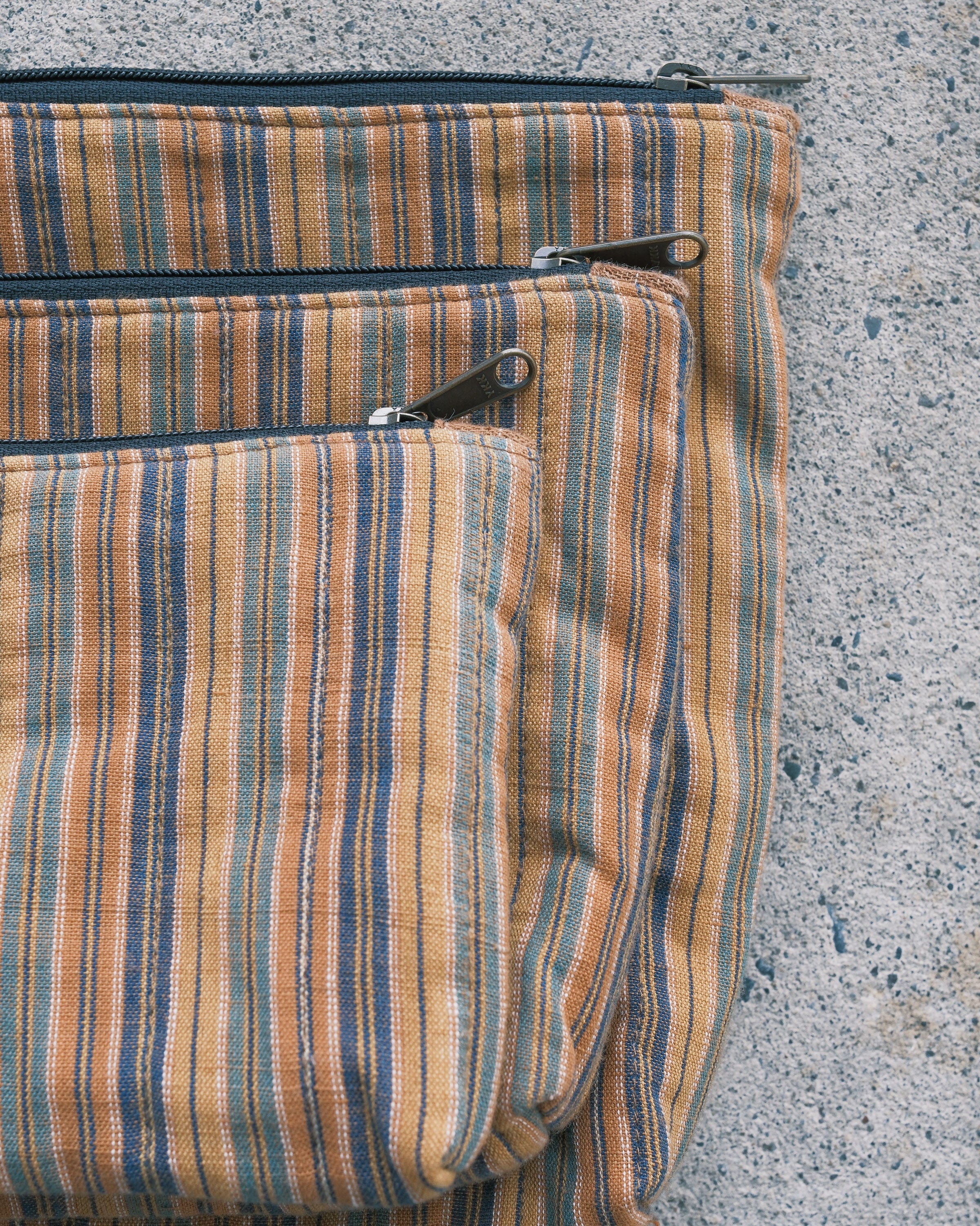 Quilted Organizer Pouches - Set of 3 - Handwoven Cotton - Sand Dune - Image 2