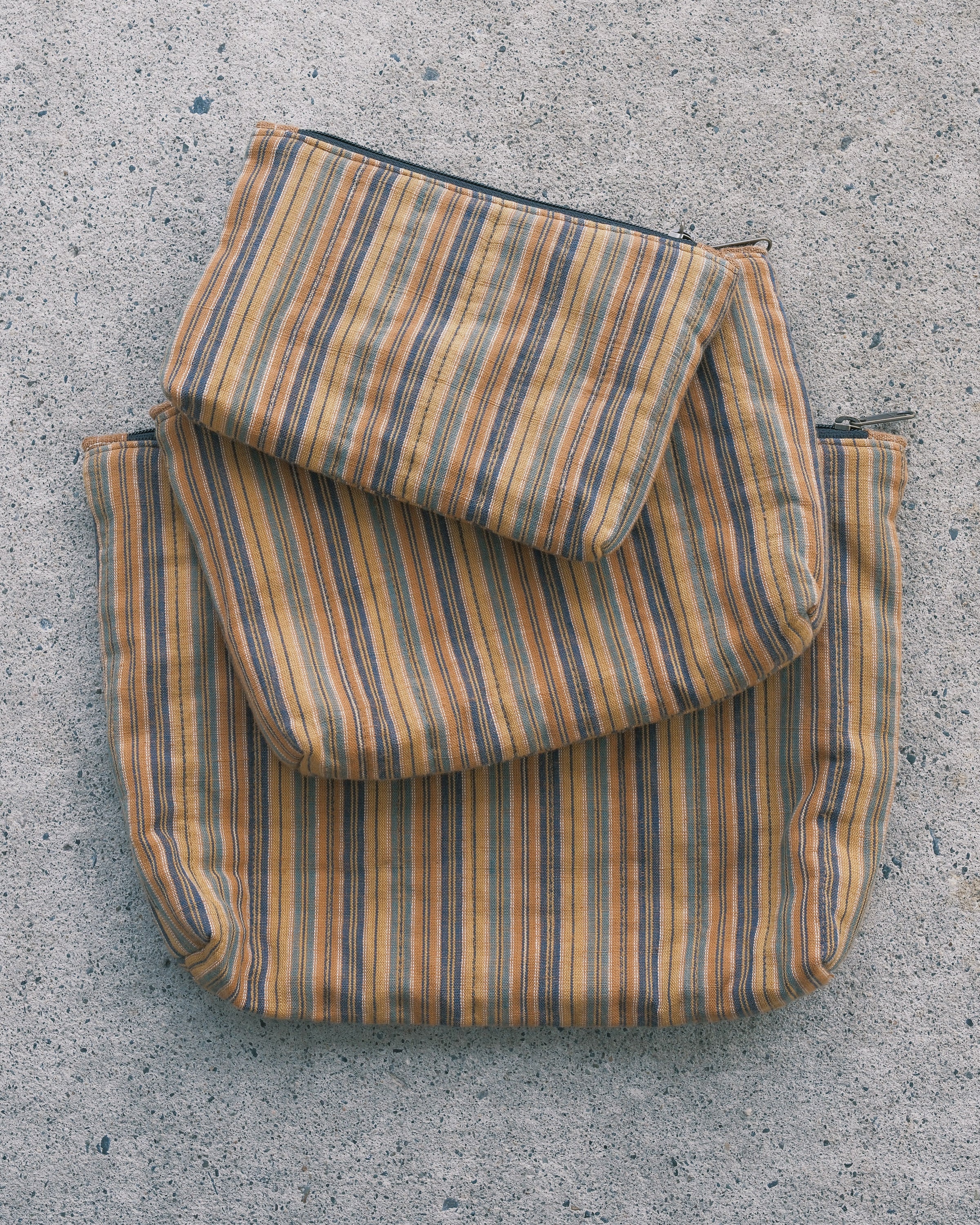 Quilted Organizer Pouches - Set of 3 - Handwoven Cotton - Sand Dune - Image 3