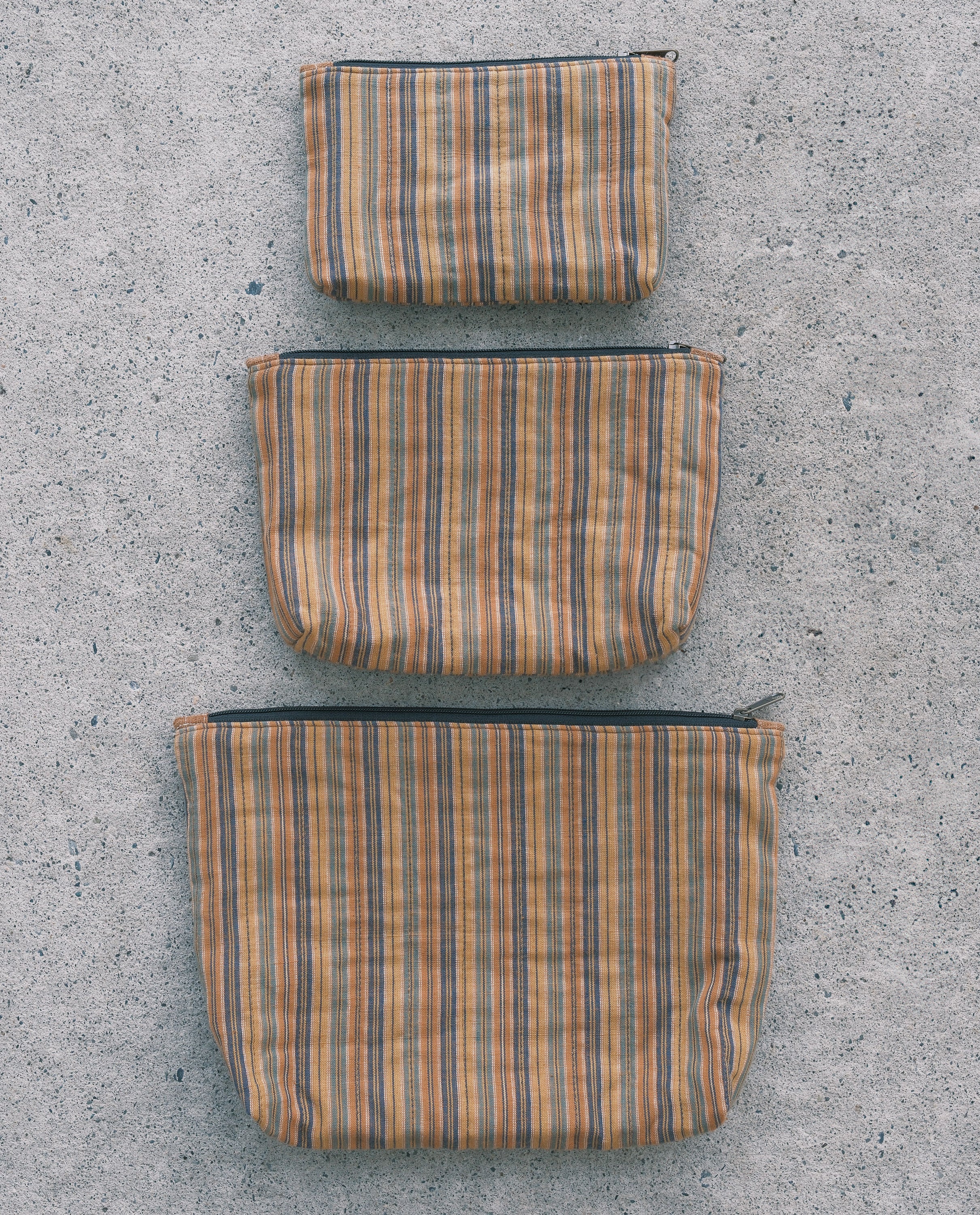 Quilted Organizer Pouches - Set of 3 - Handwoven Cotton - Sand Dune - Image 5