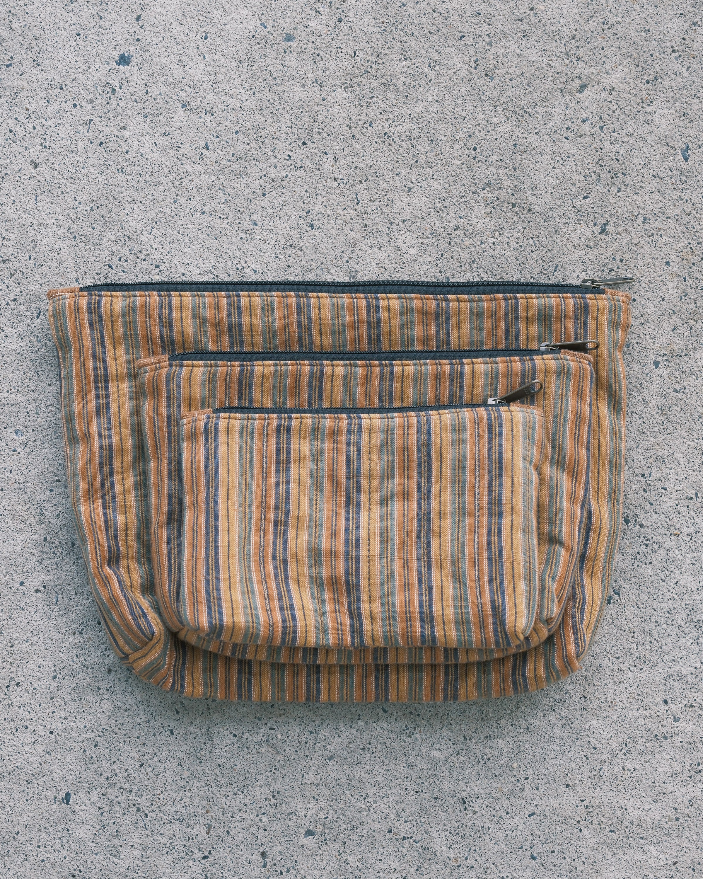 Quilted Organizer Pouches - Set of 3 - Handwoven Cotton - Sand Dune - Image 6