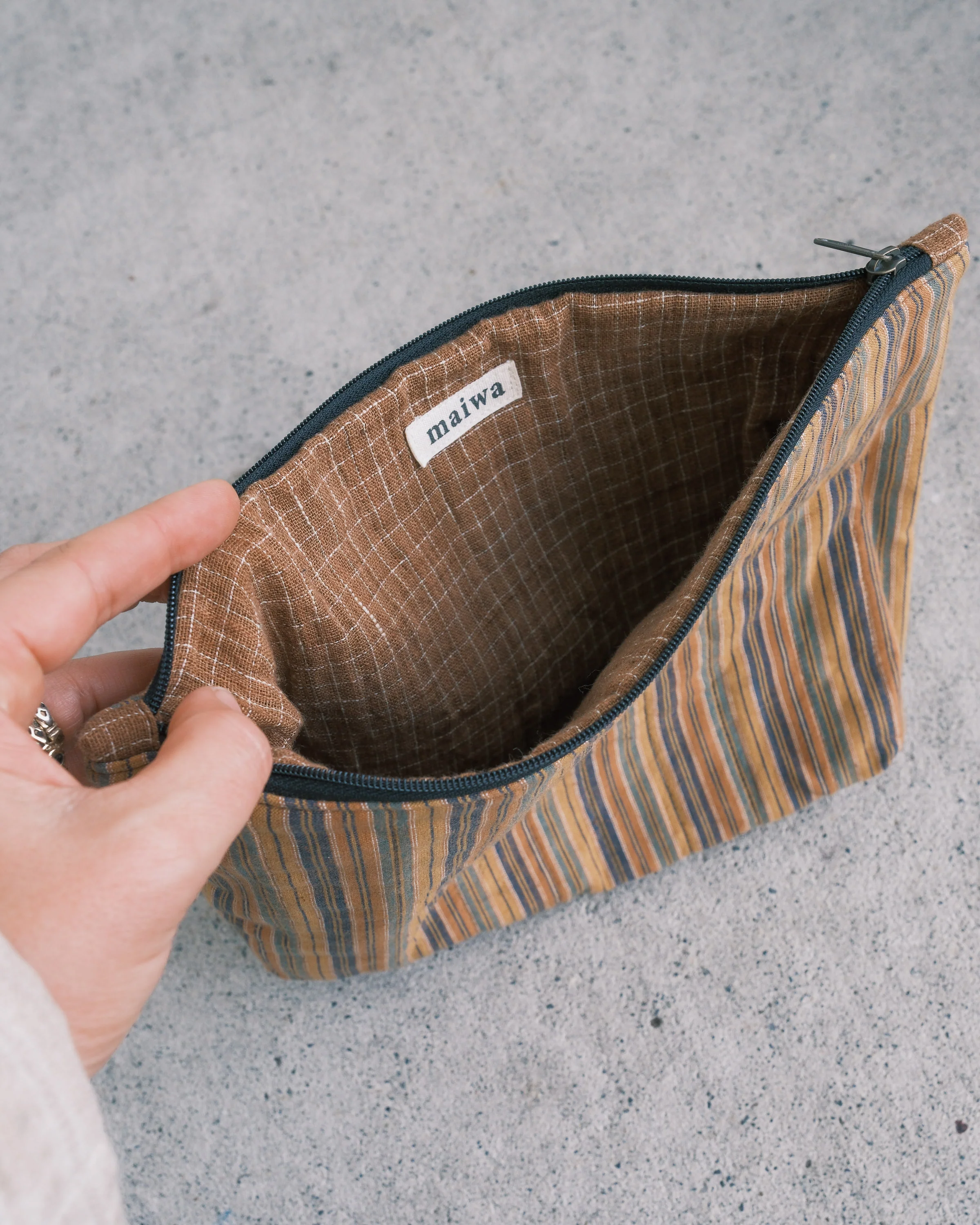 Quilted Organizer Pouches - Set of 3 - Handwoven Cotton - Sand Dune - Image 7