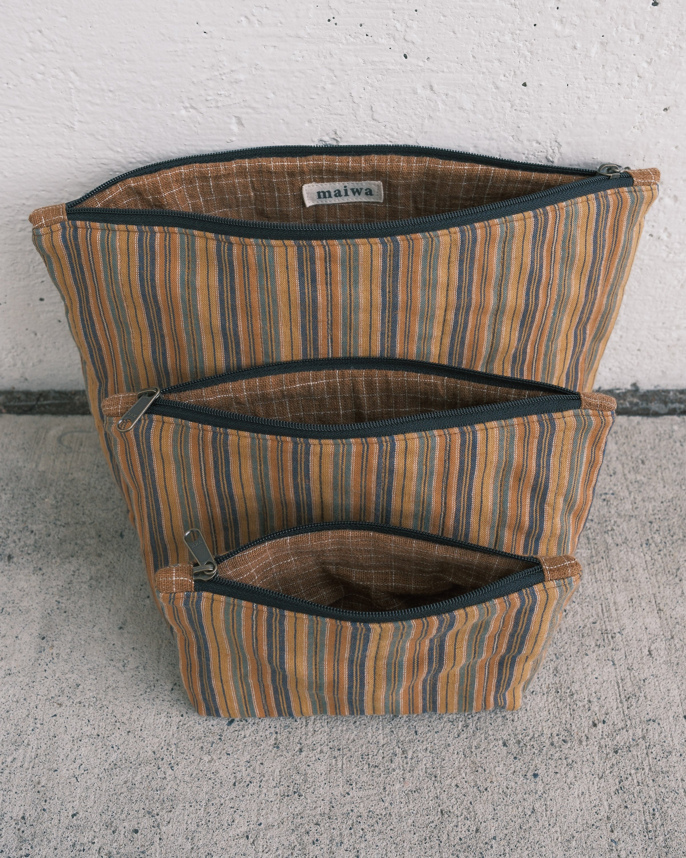 Quilted Organizer Pouches - Set of 3 - Handwoven Cotton - Sand Dune - Image 9
