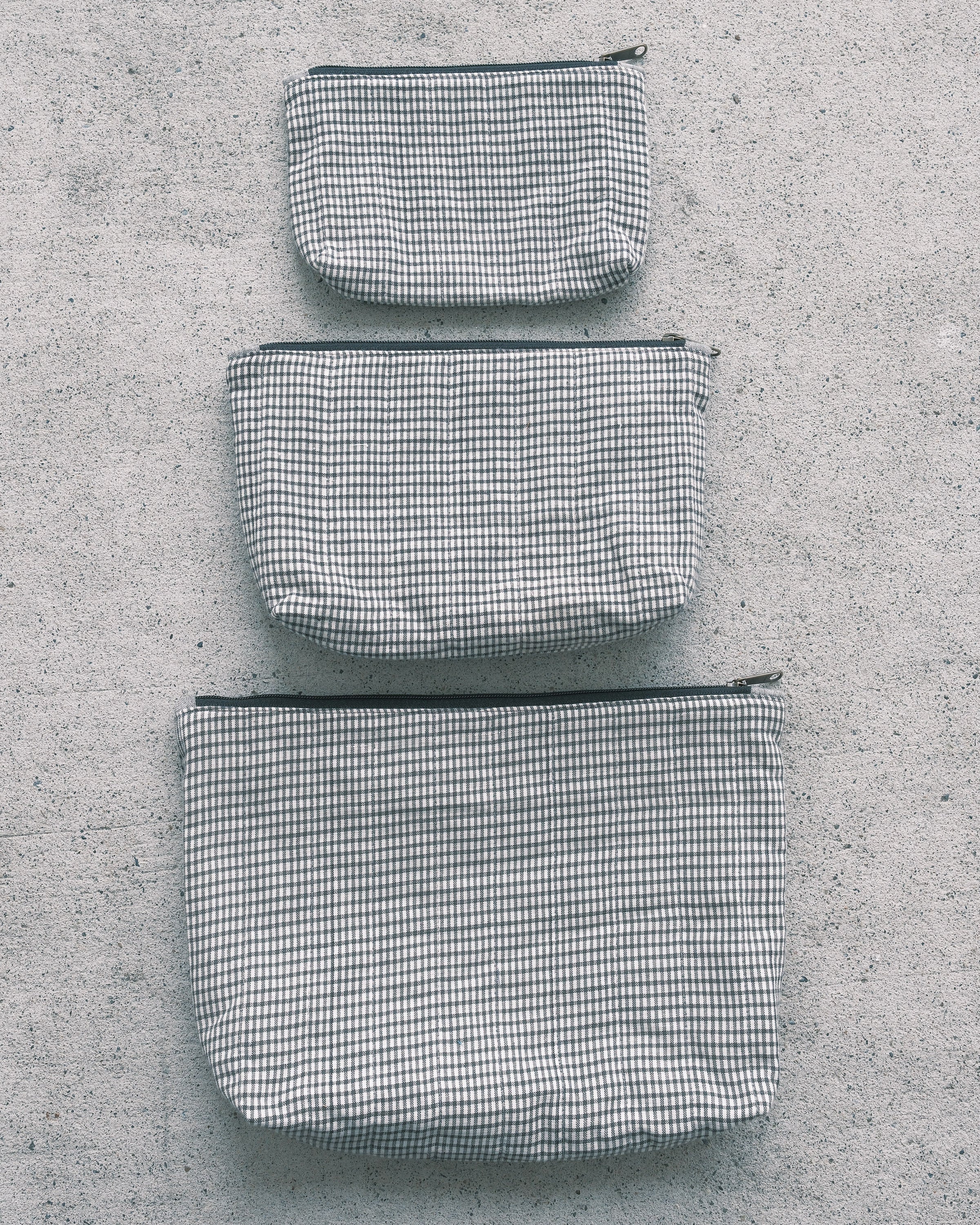 Quilted Organizer Pouches - Set of 3 - Handwoven Cotton - Cross Hatch - Image 3