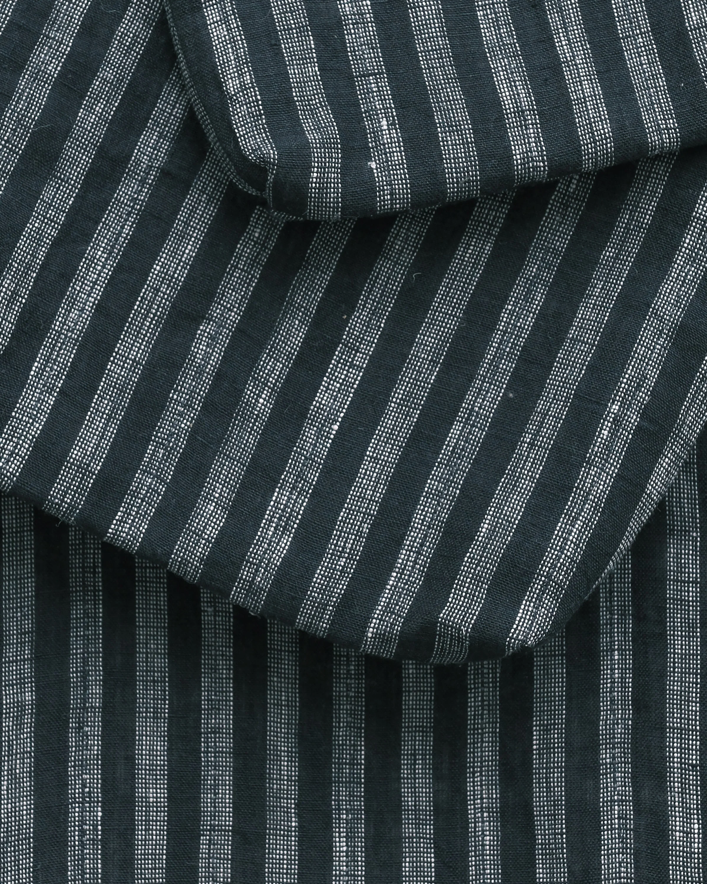 Quilted Organizer Pouches - Set of 3 - Handwoven Linen - Ebony Stripe - Image 4