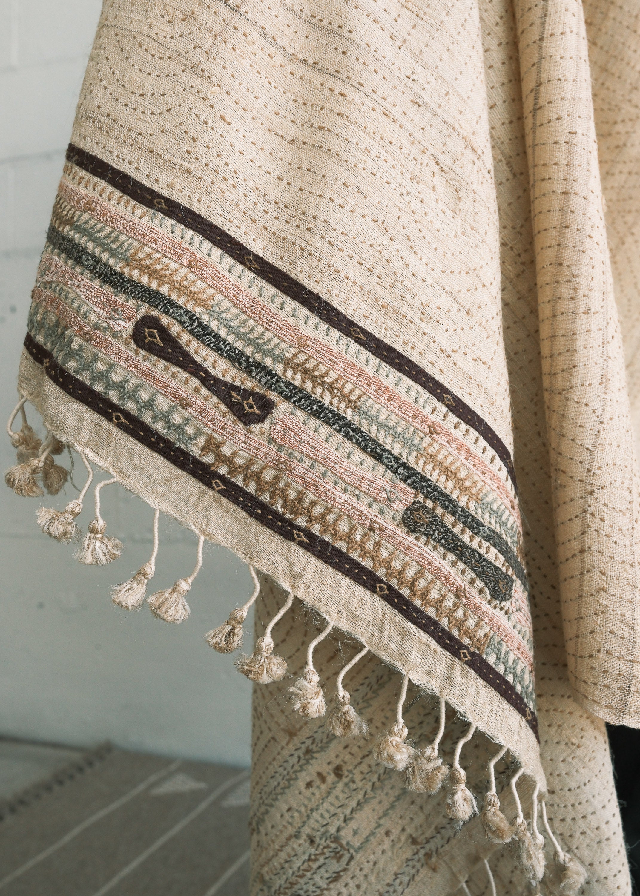 Rabari Shawl - Wild Silk & Cotton - Gentle Weaver - Image 4