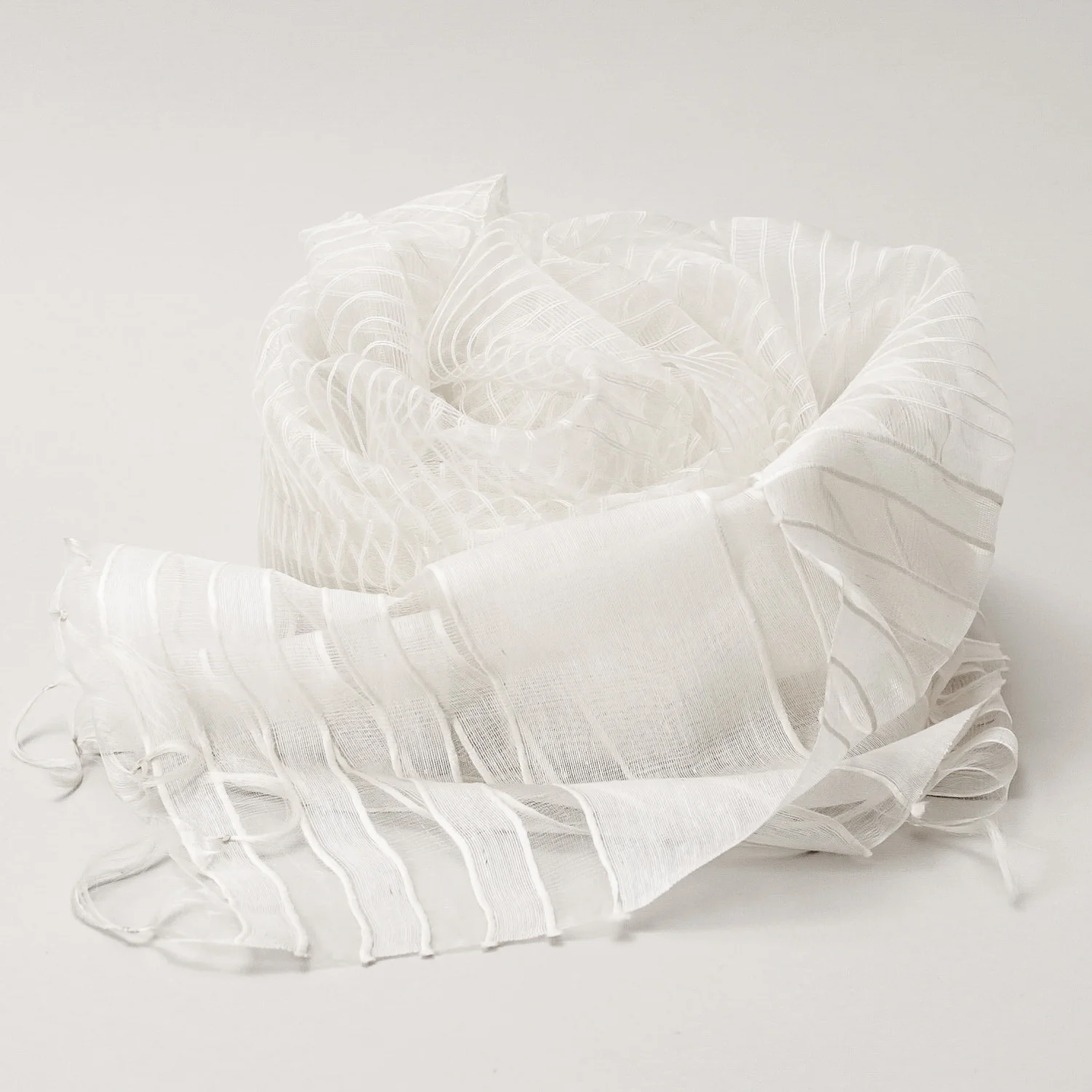 Scarf - Silk & Cotton Handwoven - Wide Stripe Design