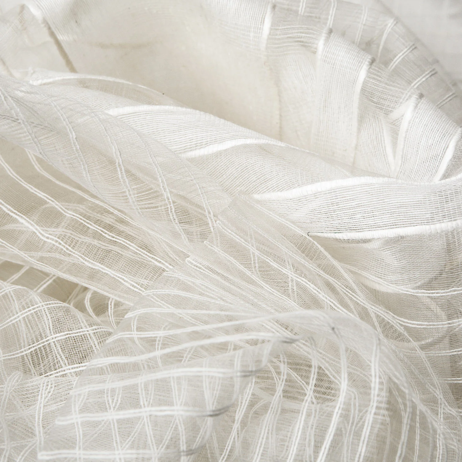 Scarf - Silk & Cotton Handwoven - Wide Stripe Design - Image 2