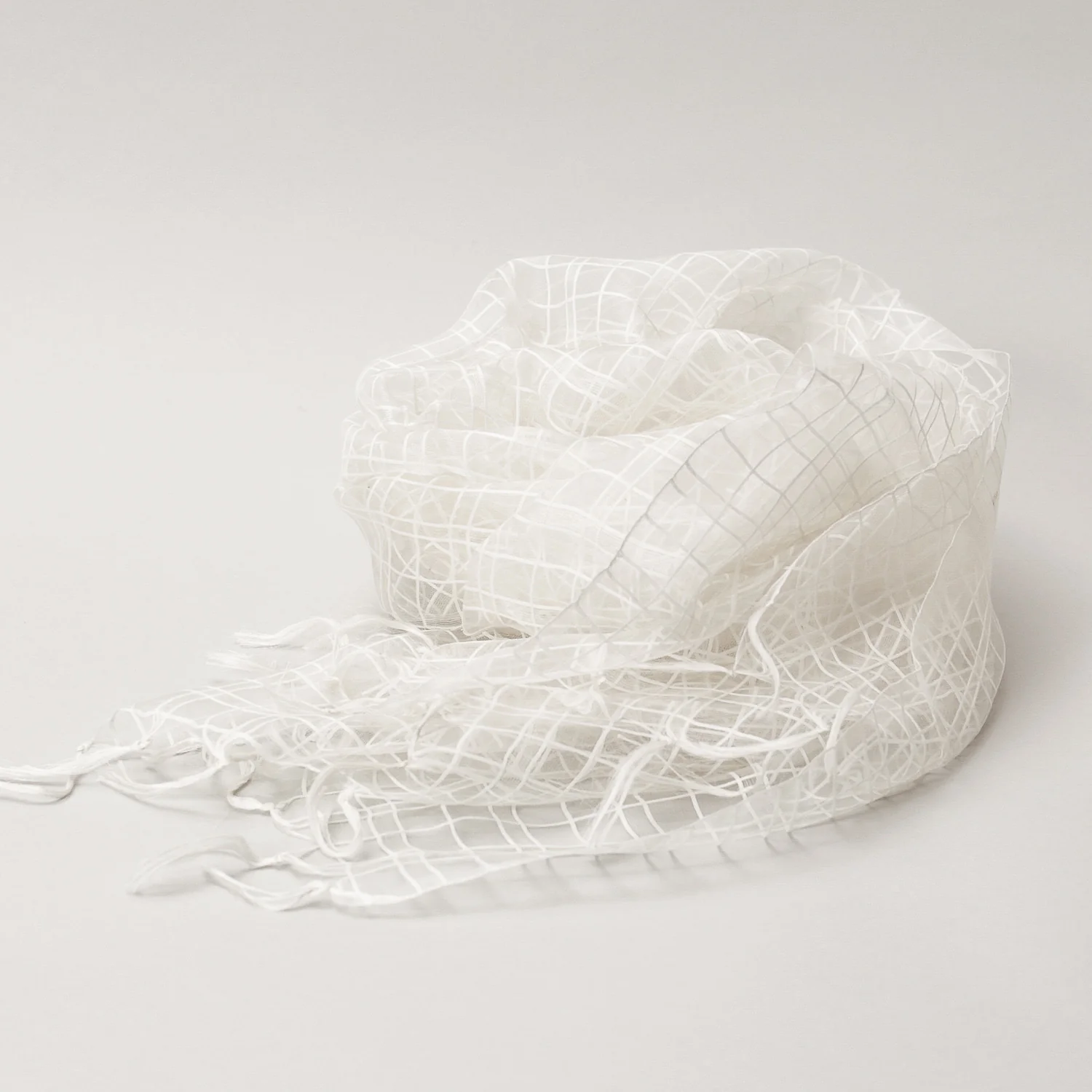 Scarf - Silk & Cotton Handwoven - Wide Check (12 pack) - Image 3
