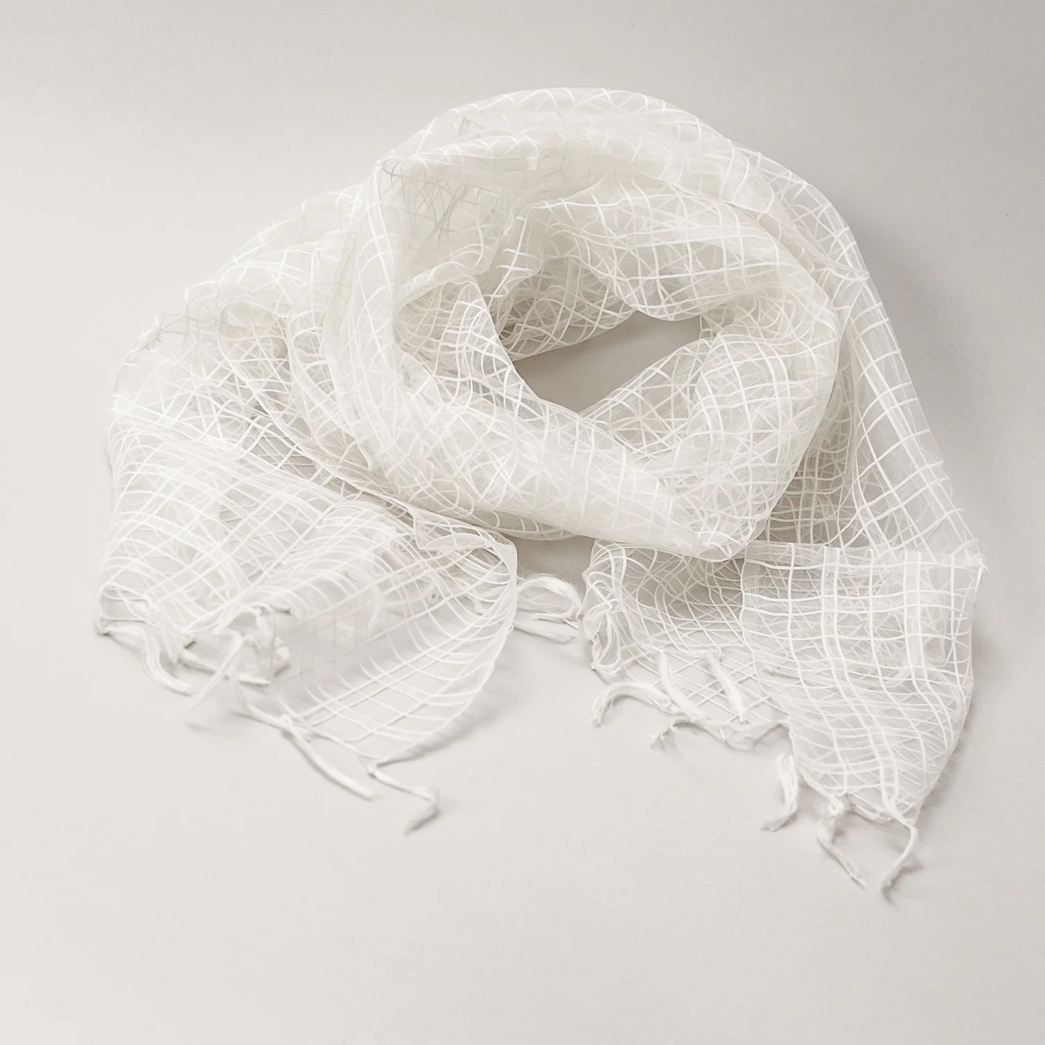 Scarf - Silk & Cotton Handwoven - Wide Check (12 pack) - Image 4