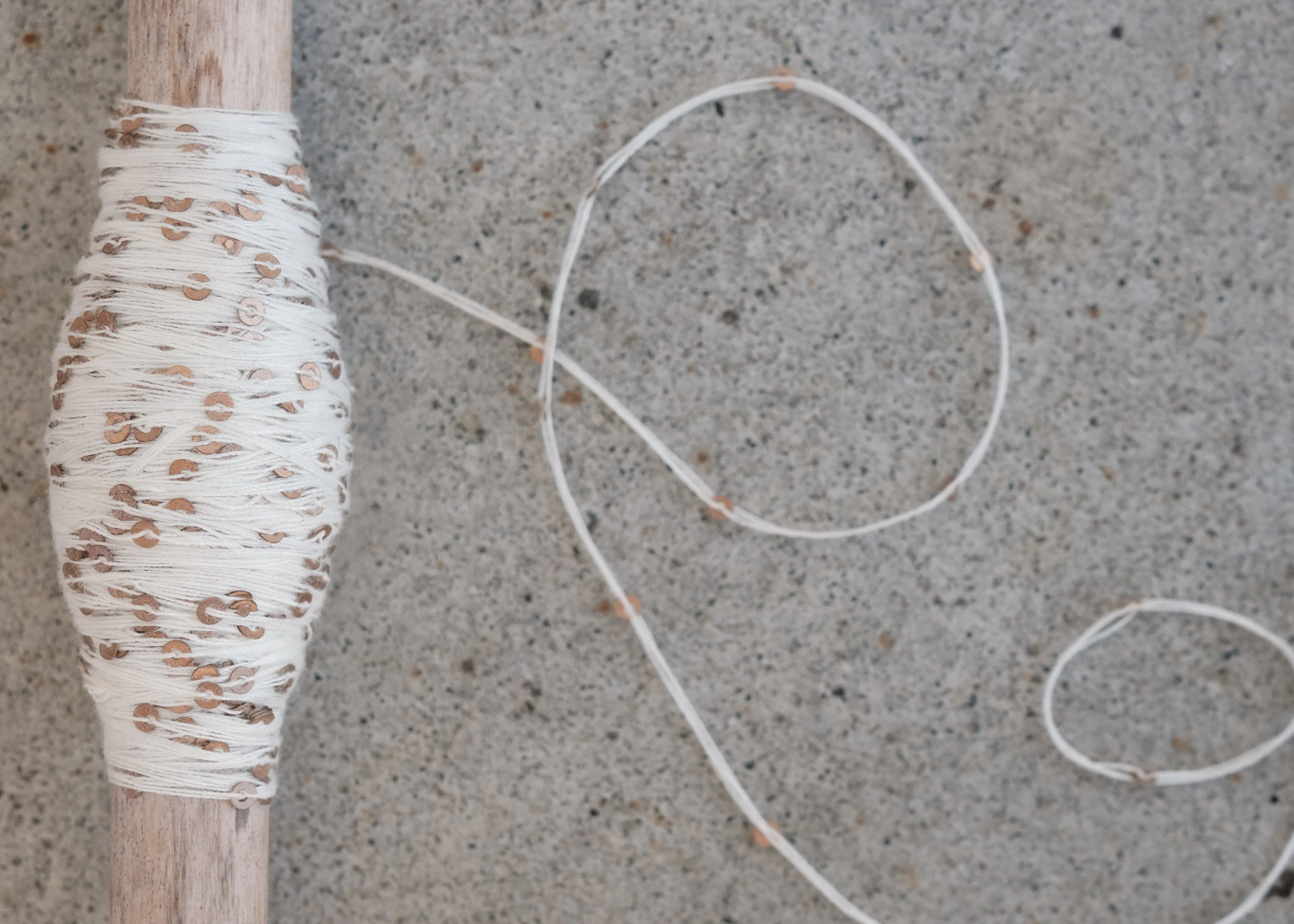 Sequin Thread - 50m Spool - Ivory - Image 6