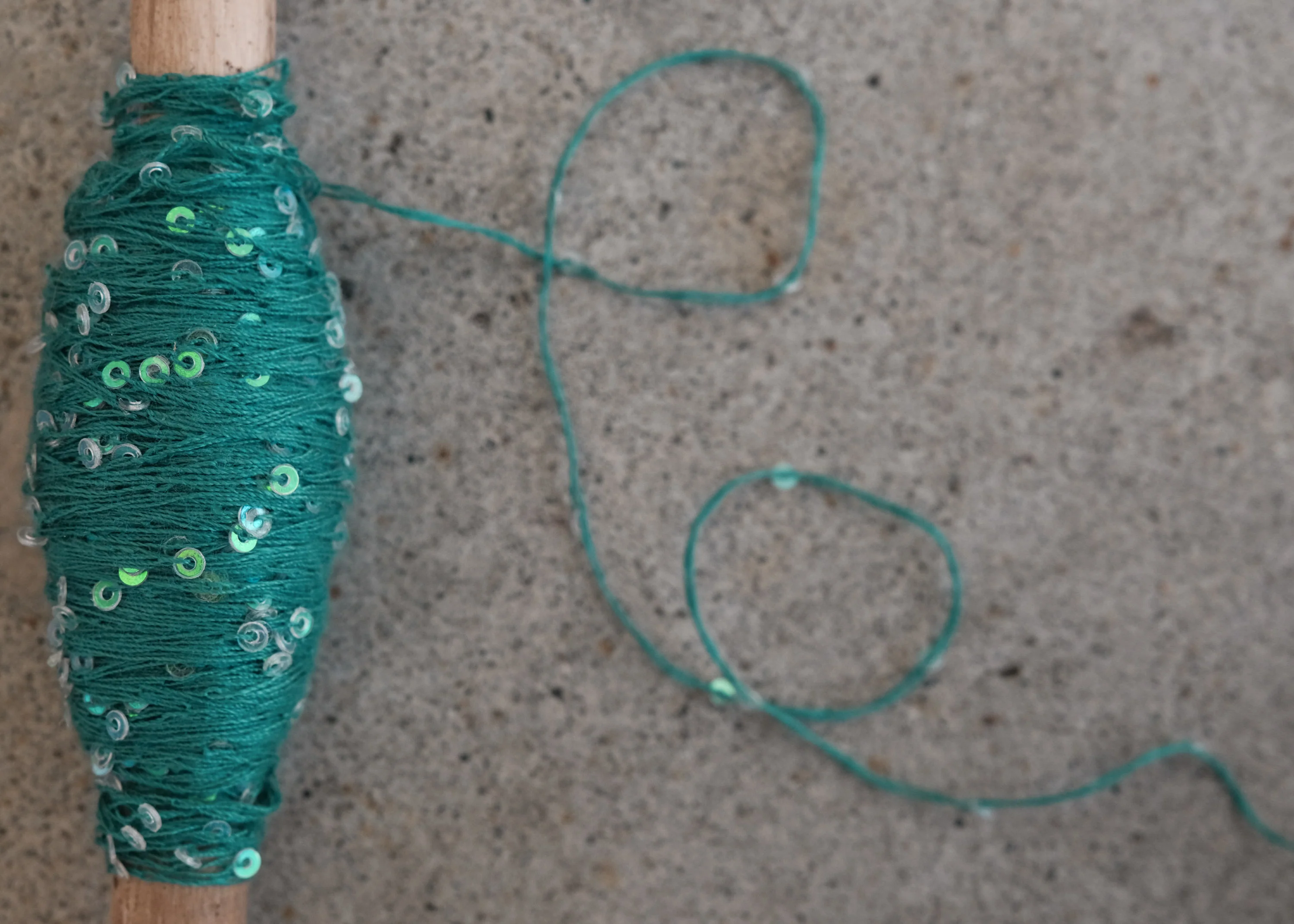 Sequin Thread - 50m Spool - Turquoise - Image 6