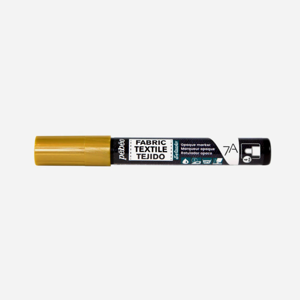 Pebeo Setaskrib 7A Opaque Fabric Marker - Metallic Gold