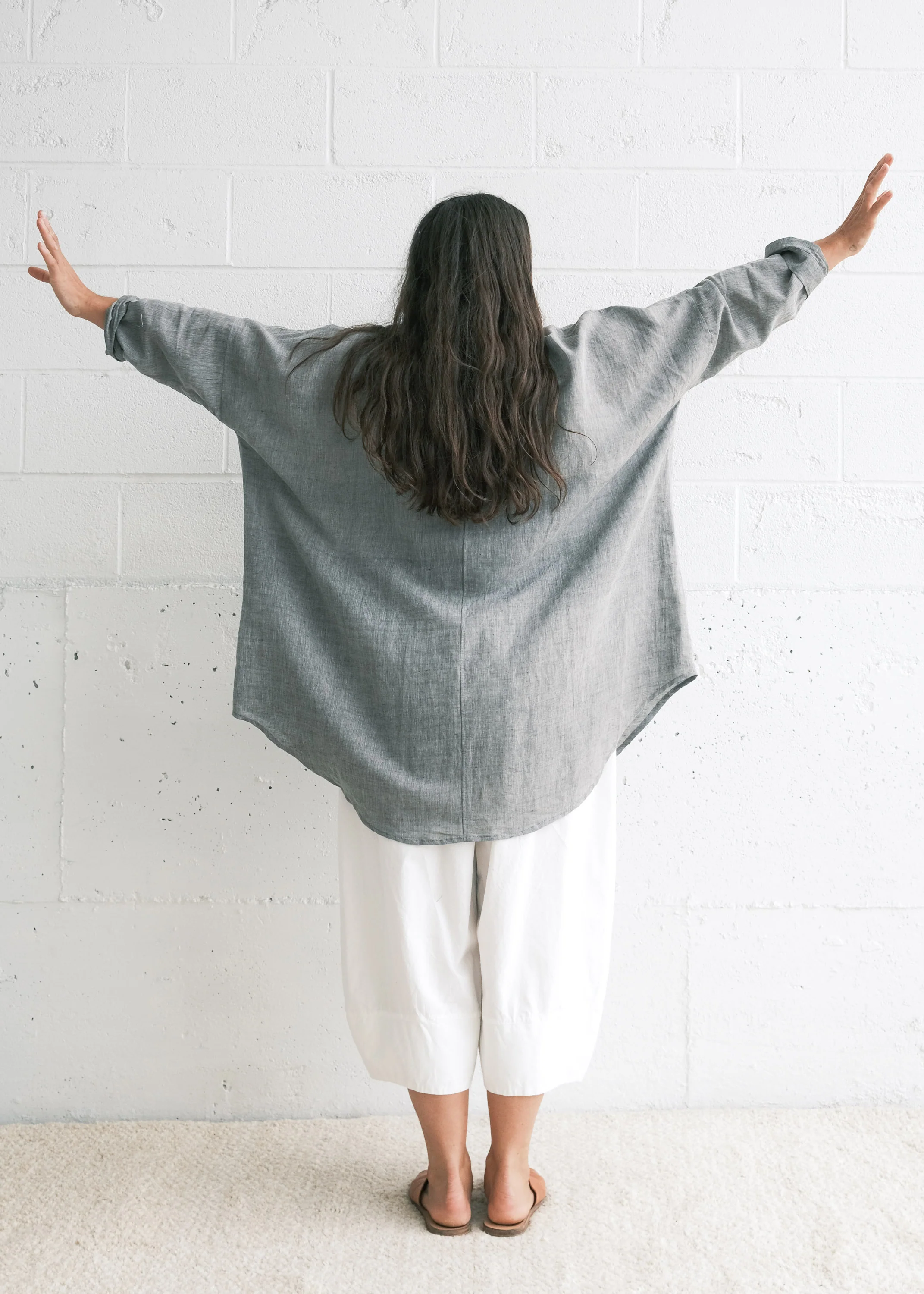 Shimoga Shirt - Handwoven Linen - Moonshine - Image 6