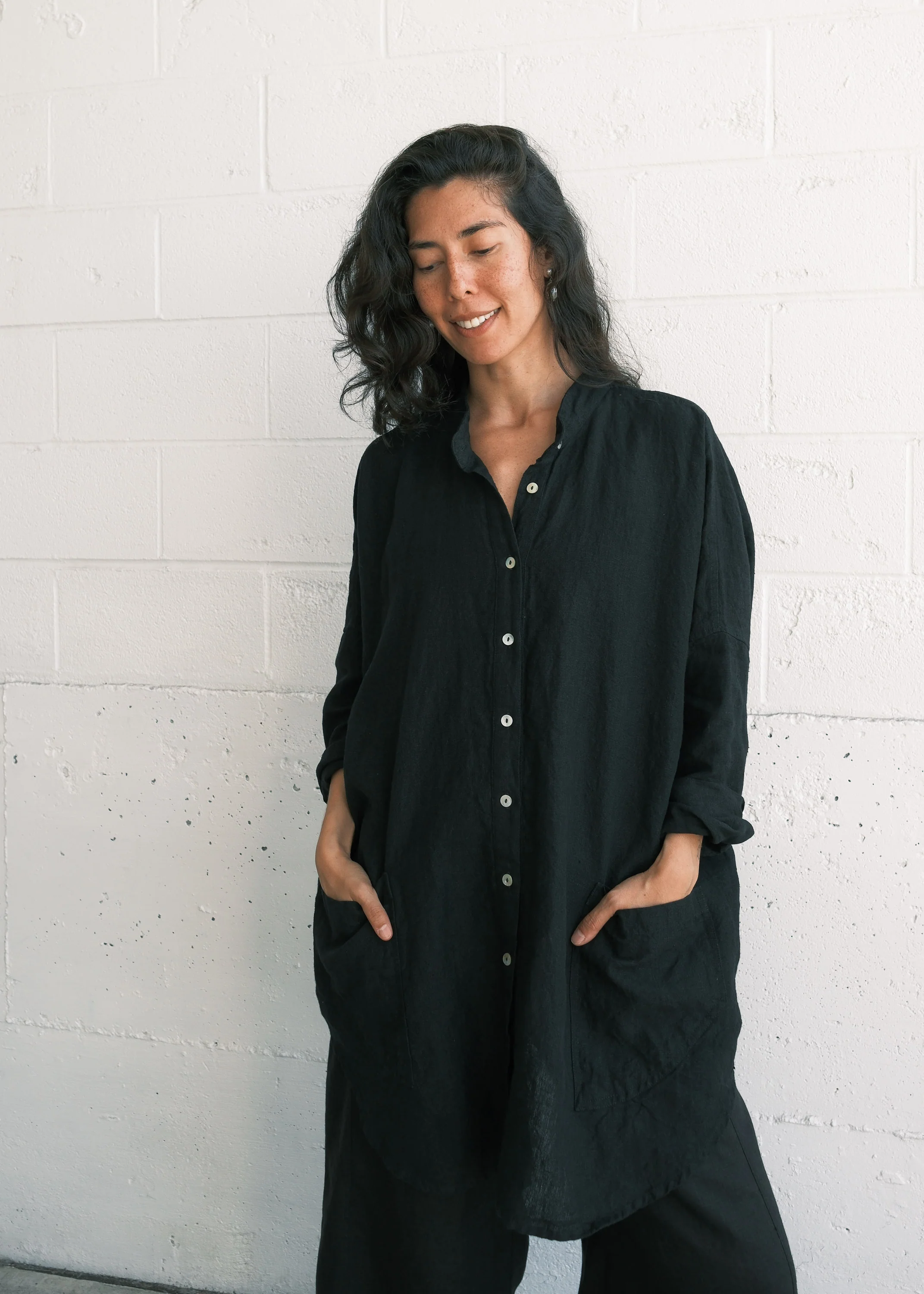 Shimoga Shirt - Handwoven Linen - Night