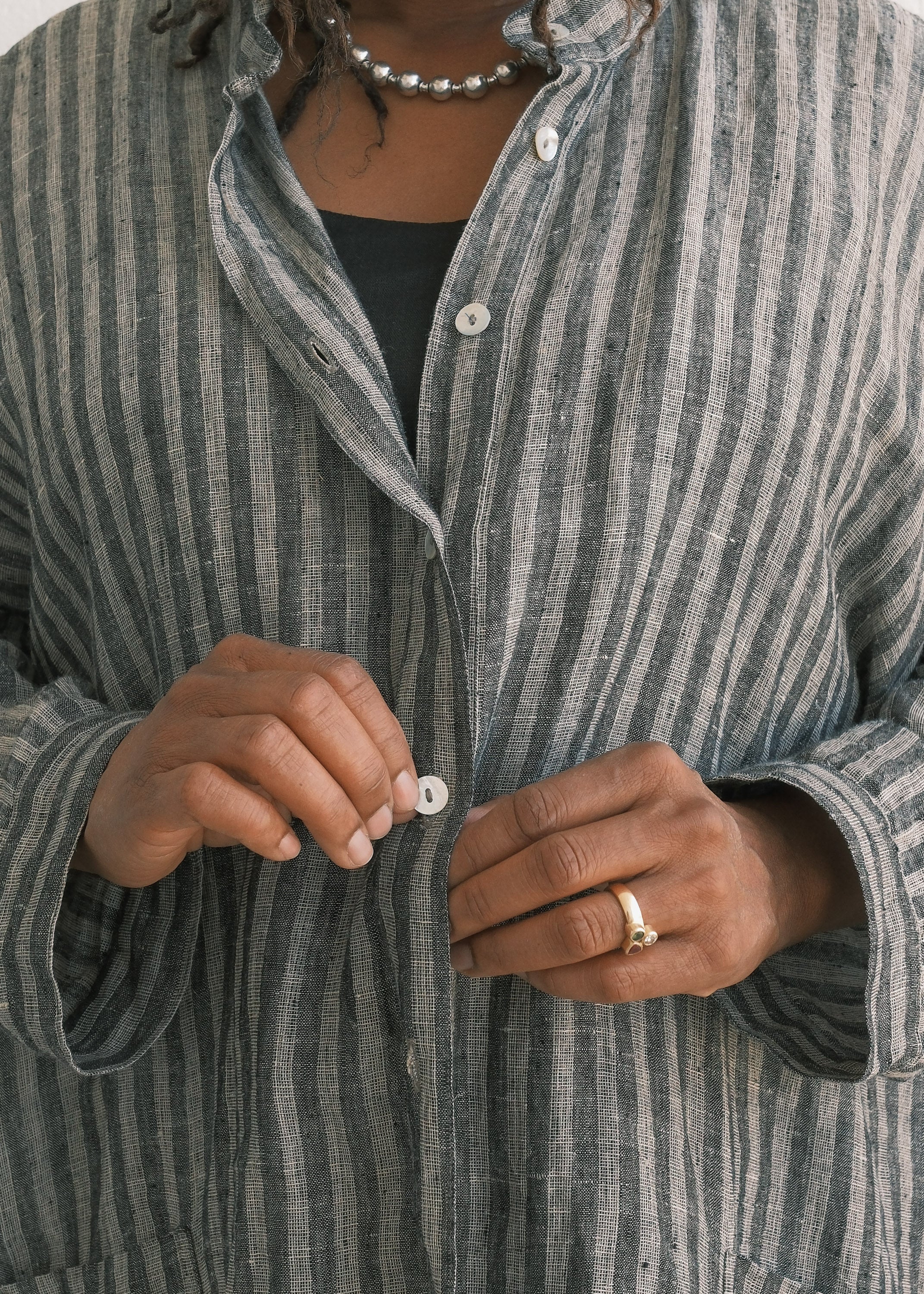 Shimoga Shirt - Handwoven Linen - Nightingale - Image 2