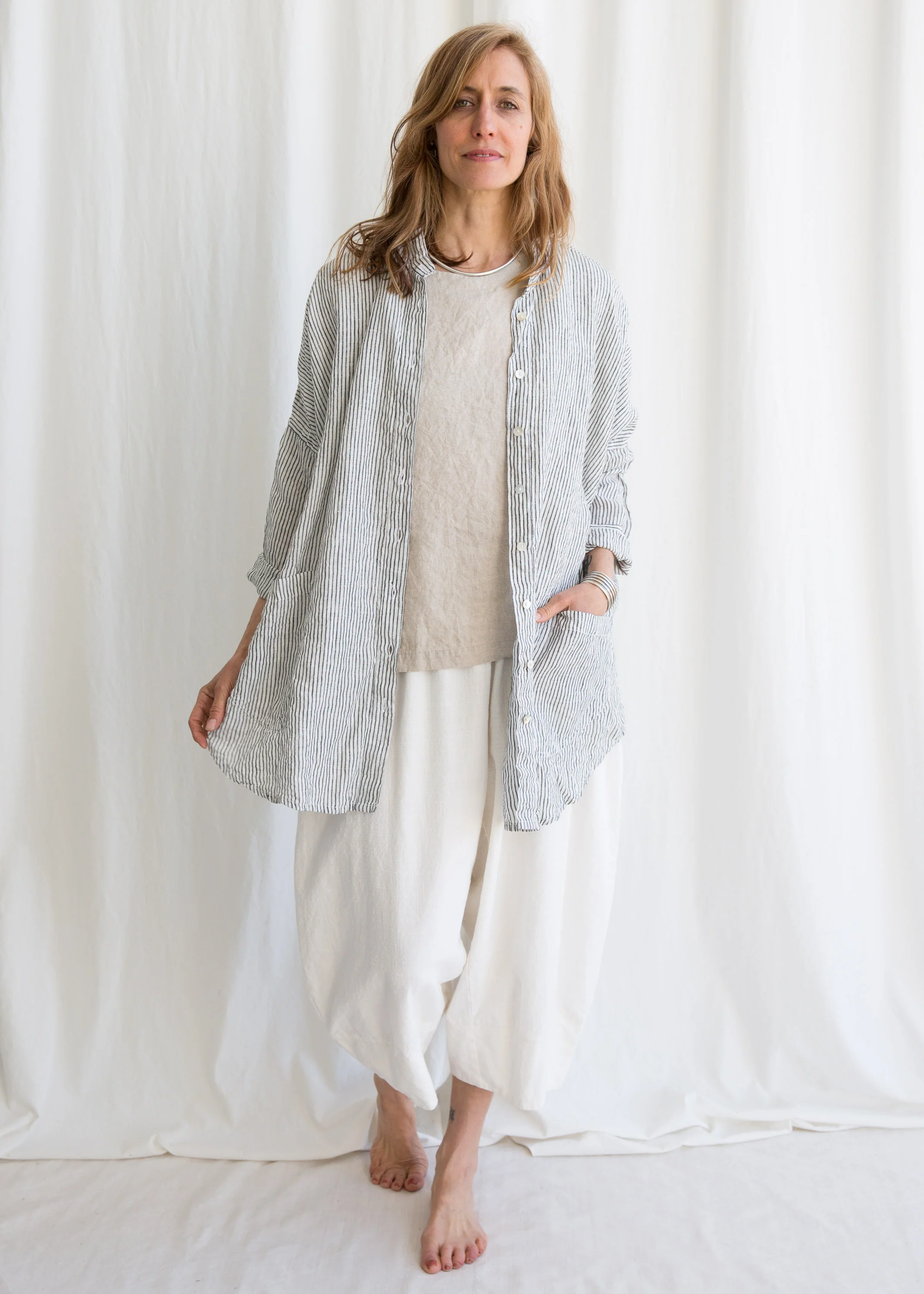 Shimoga Shirt - Handwoven Linen - Stripe - Image 10