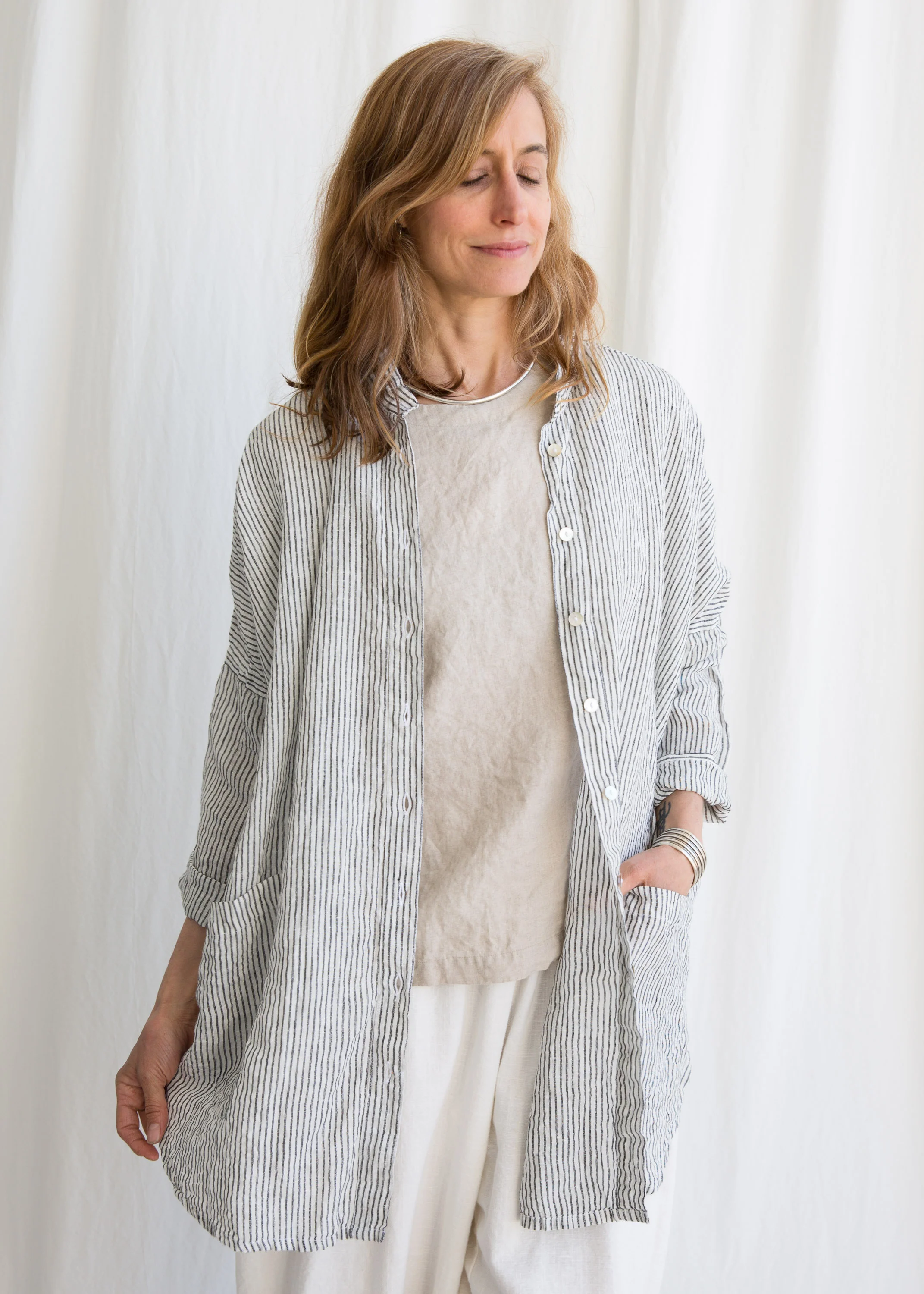 Shimoga Shirt - Handwoven Linen - Stripe - Image 11