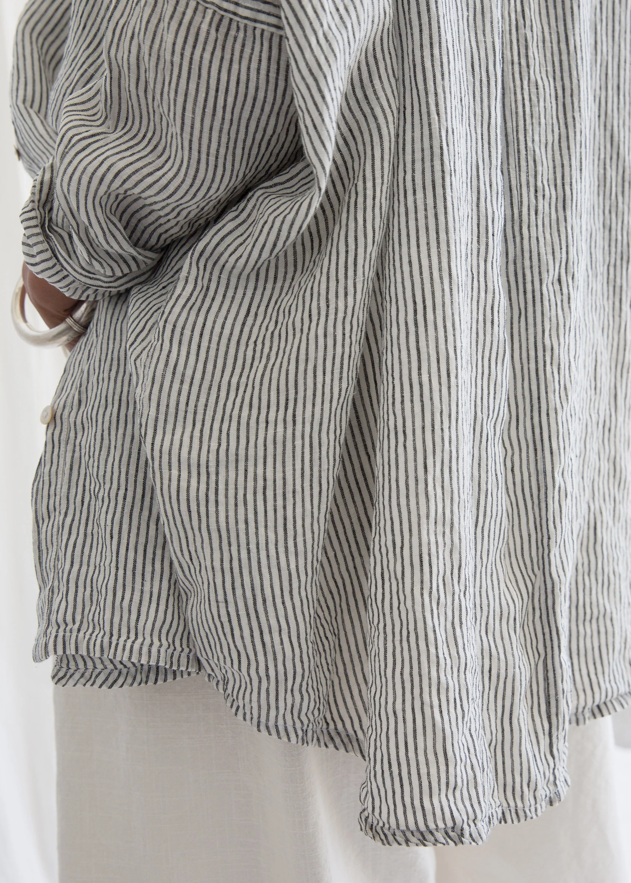 Shimoga Shirt - Handwoven Linen - Stripe - Image 2
