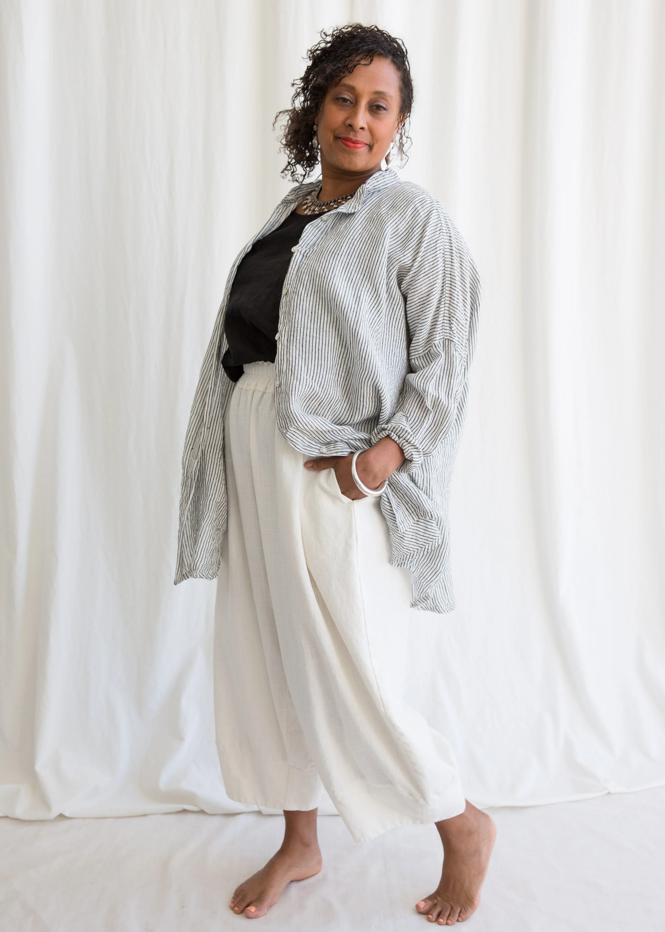 Shimoga Shirt - Handwoven Linen - Stripe - Image 9