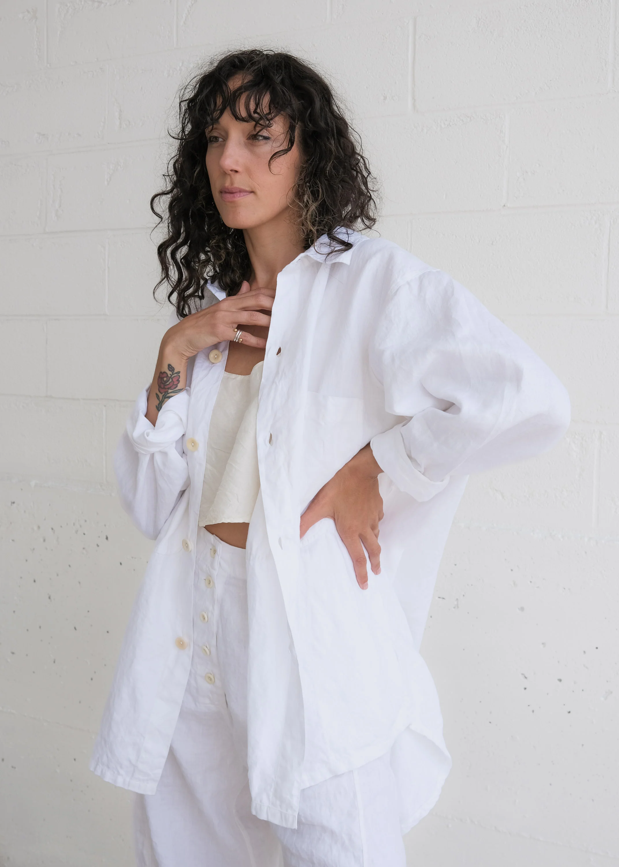 Studio Jacket - Linen - White - Image 4