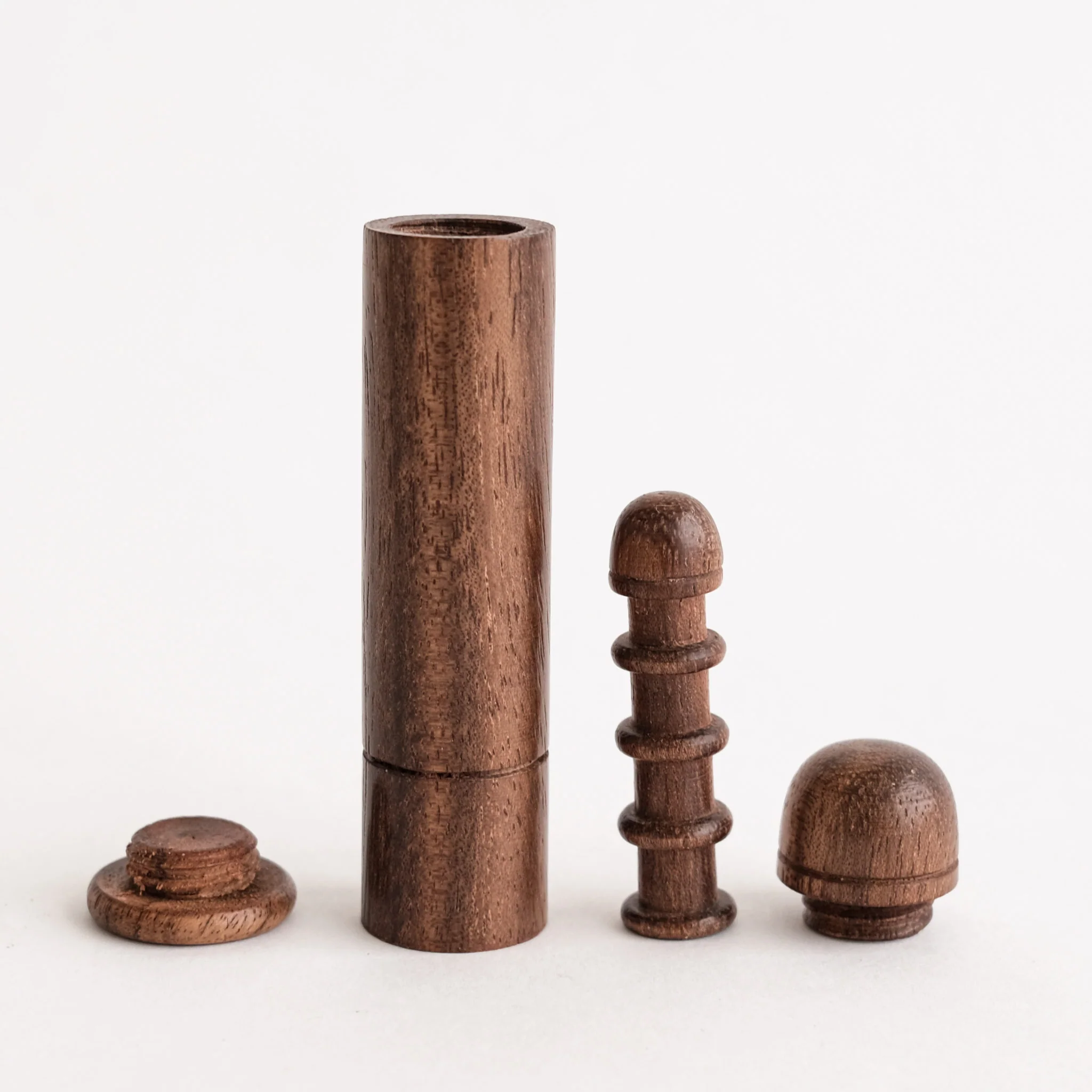 Thread & Button Case - Handcarved Acacia Wood