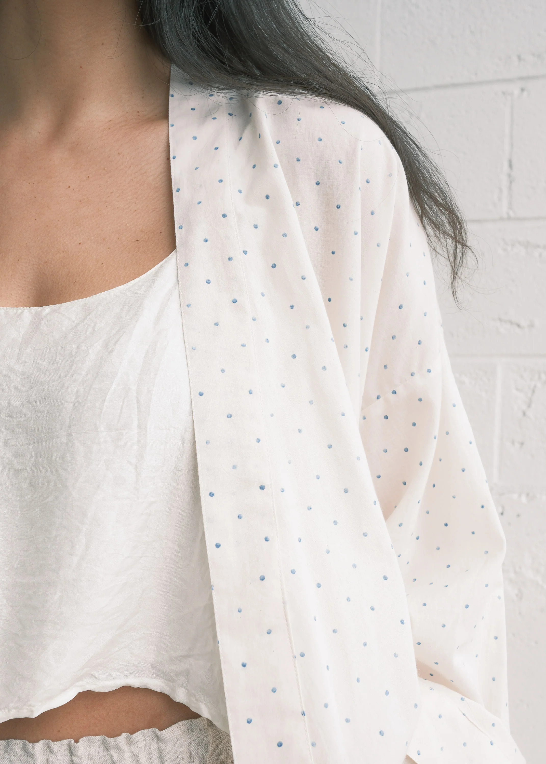 Yayla Jacket - Cotton Block Print - Indigo Fleck - Image 5